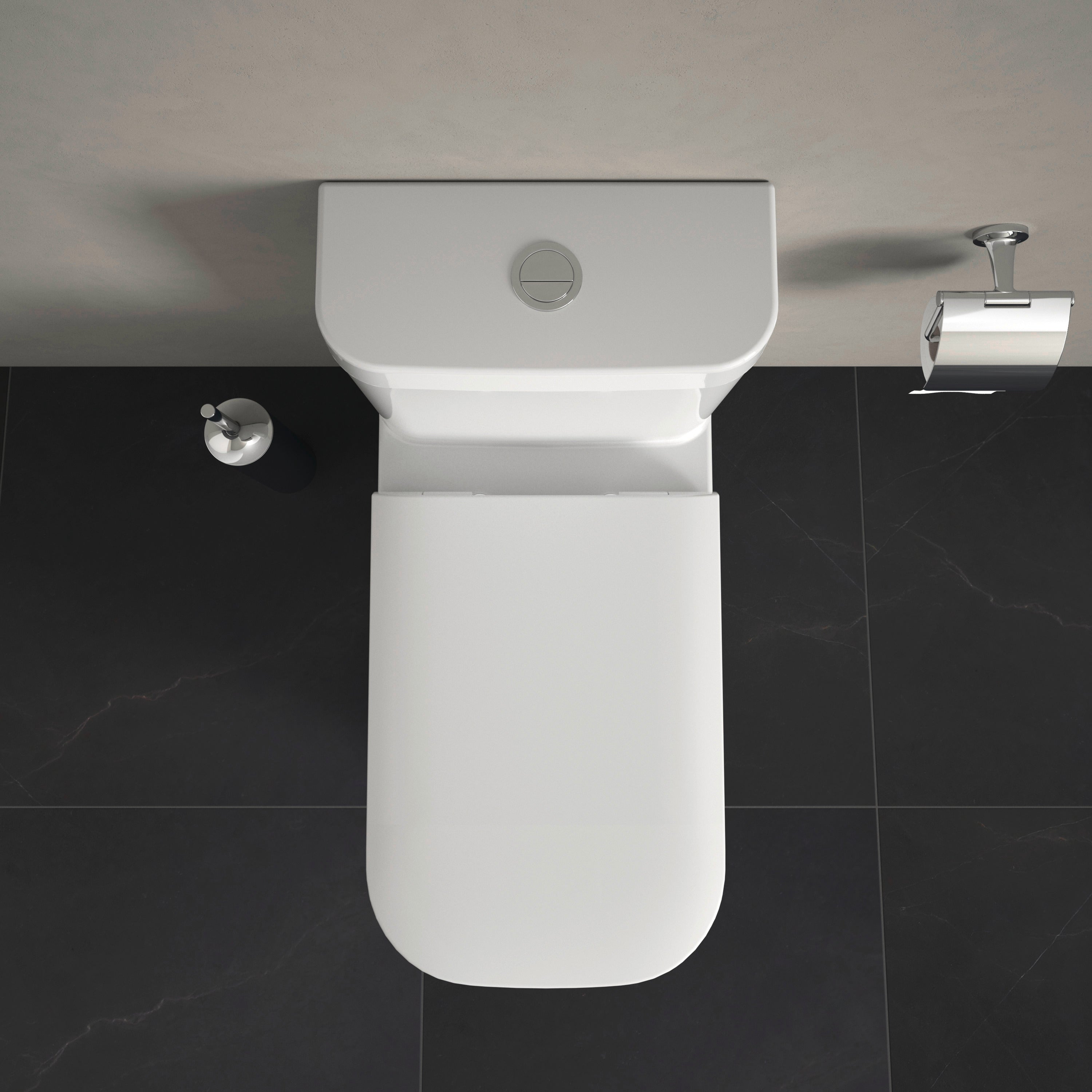 Happy D.2 1.32/0.92 GPF Dual Flush Elongated One Piece Toilet in White, Top Push Button Flush - Seat Included