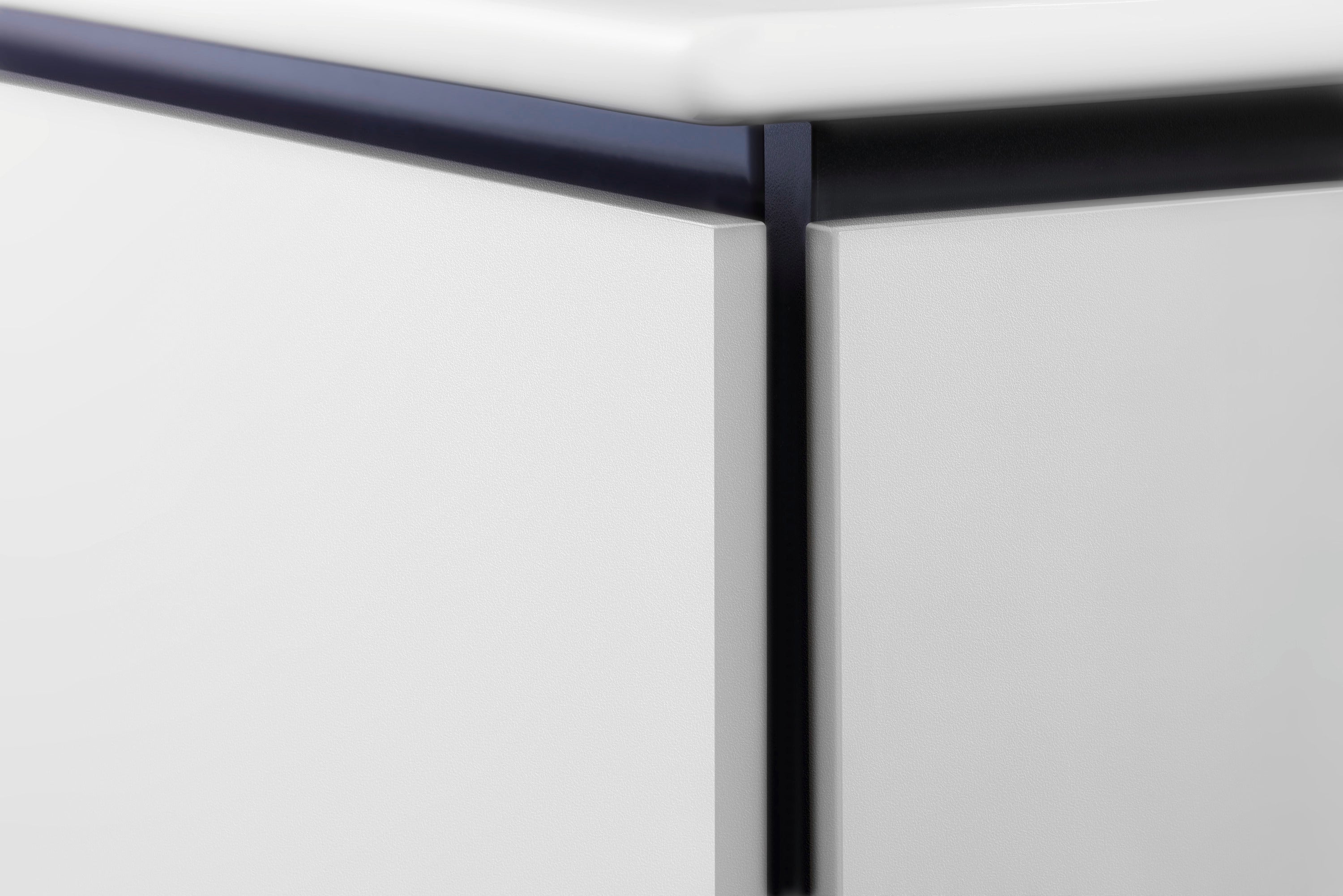 L-Cube 40 1/8" Wall Mount Two Drawer Single Vanity Cabinet in Matte Concrete Gray, Sink Sold Separately