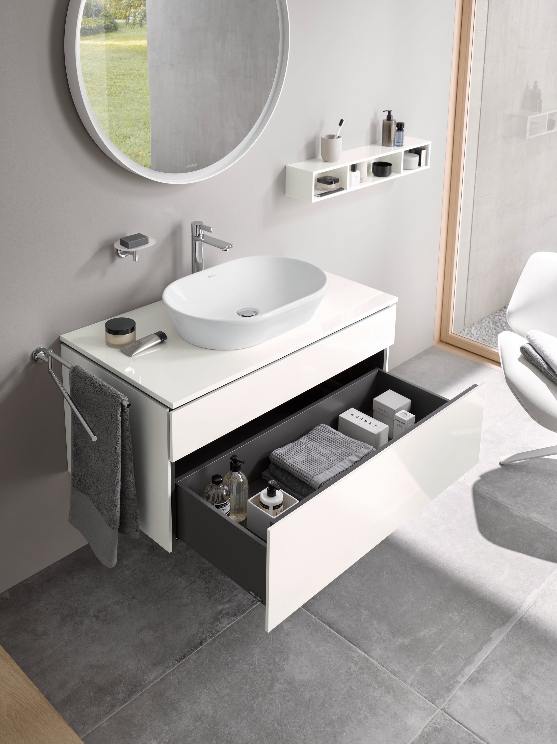 D-Neo 23 5/8" Oval Vessel Sink in White
