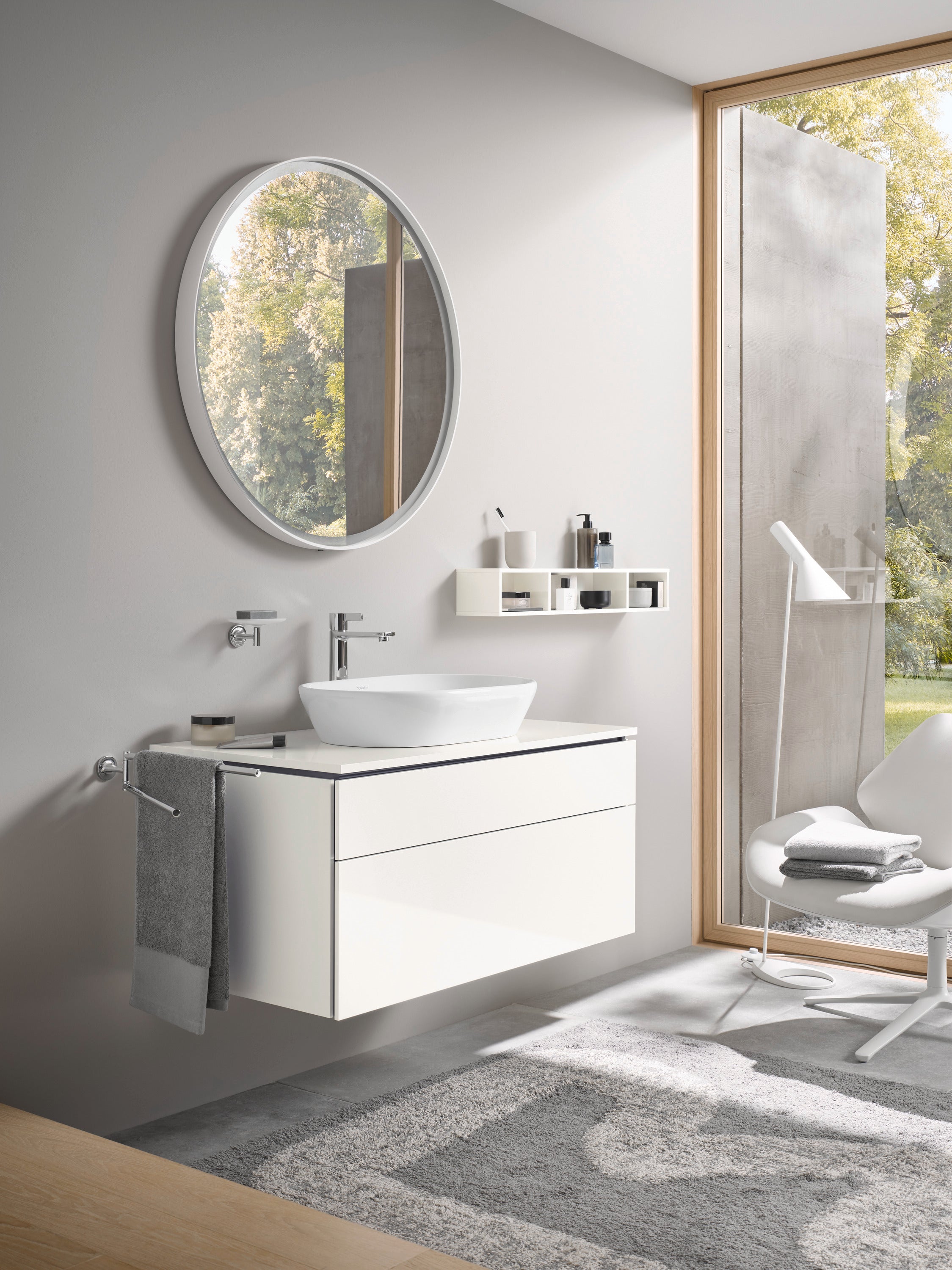 D-Neo 23 5/8" Oval Vessel Sink in White