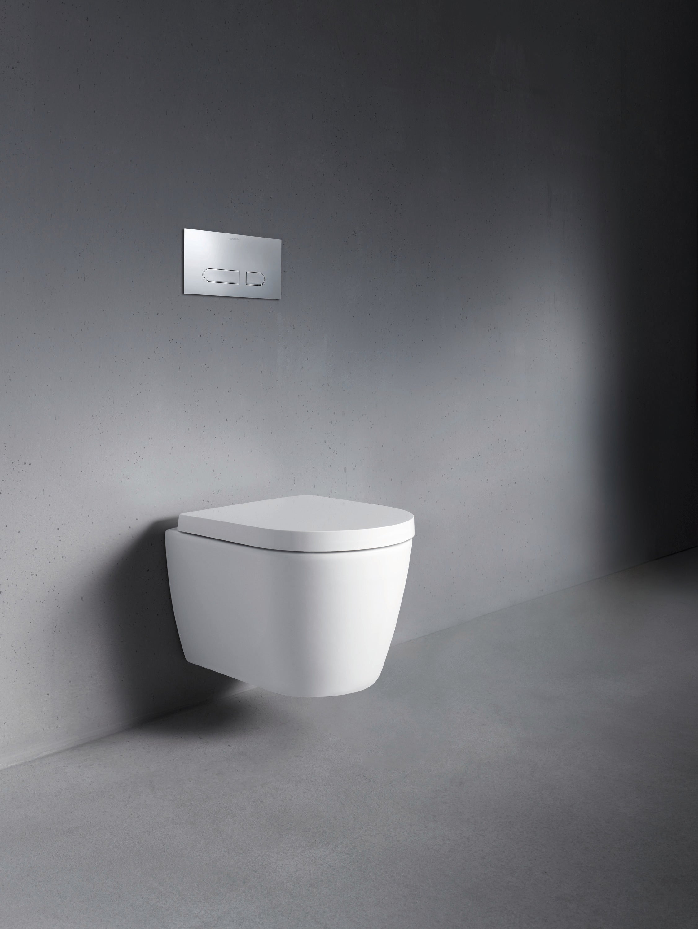 ME by Starck 1.28/0.8 GPF Dual Flush Rimless ADA Compliant Round Wall Mounted Toilet in White - Seat, Actuator, and In-Wall Tank and Carrier Sold Separately