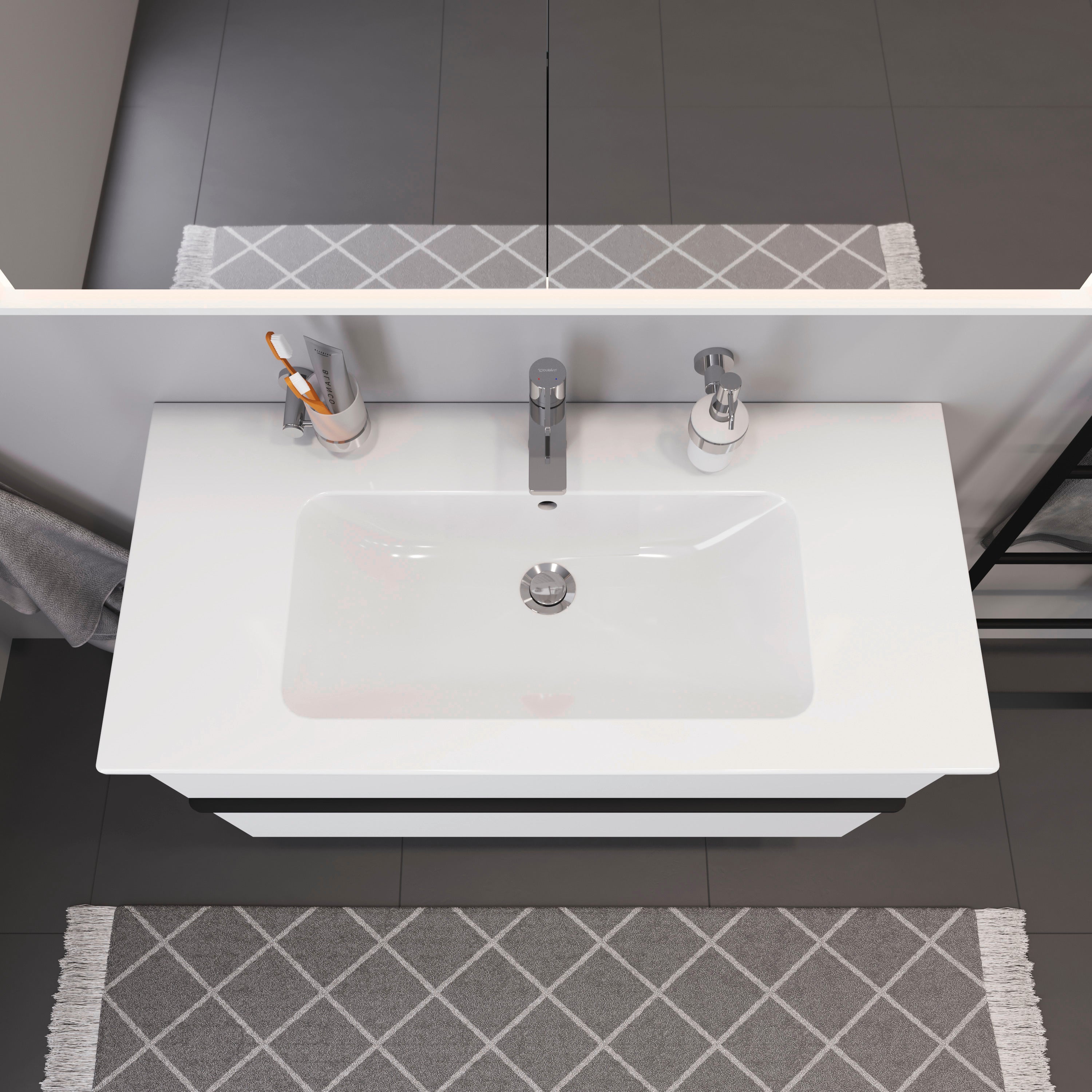 ME by Starck 40 1/2" Rectangular Wall Mounted Sink in White with Single Faucet Hole and with Overflow