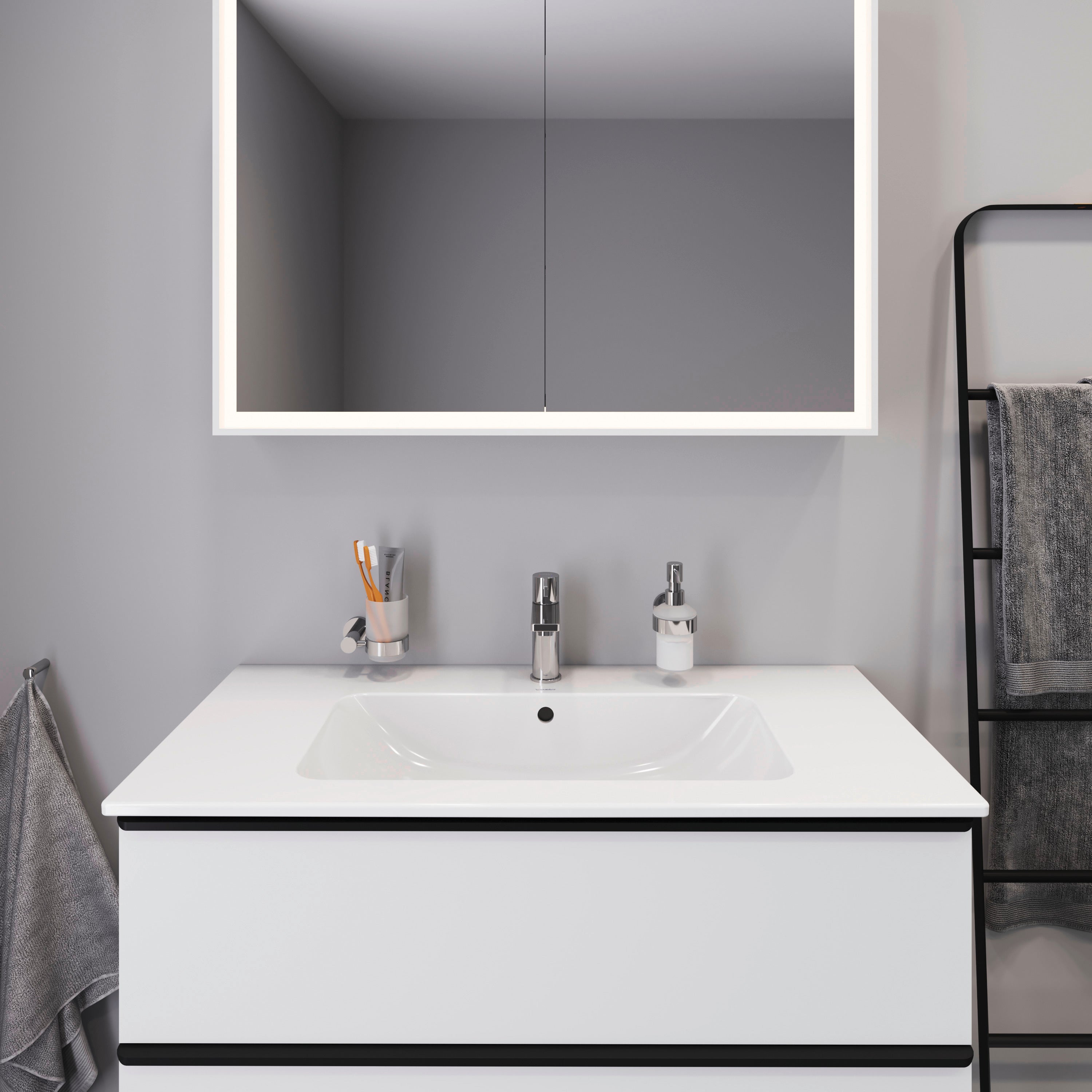 ME by Starck 40 1/2" Rectangular Wall Mounted Sink in White with Single Faucet Hole and with Overflow