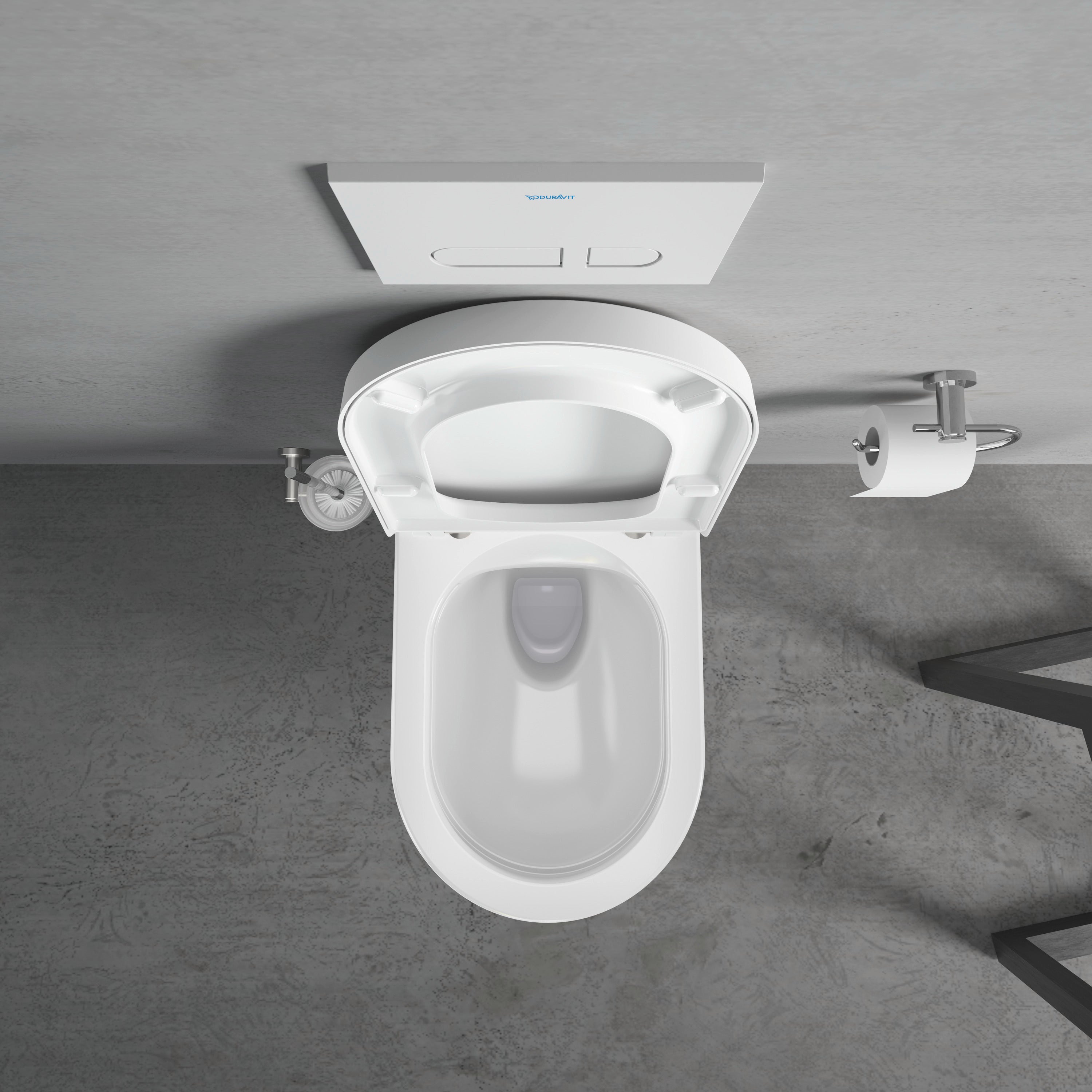 ME by Starck 1.28/0.8 GPF Dual Flush Rimless ADA Compliant Compact Elongated Wall Mounted Toilet in White