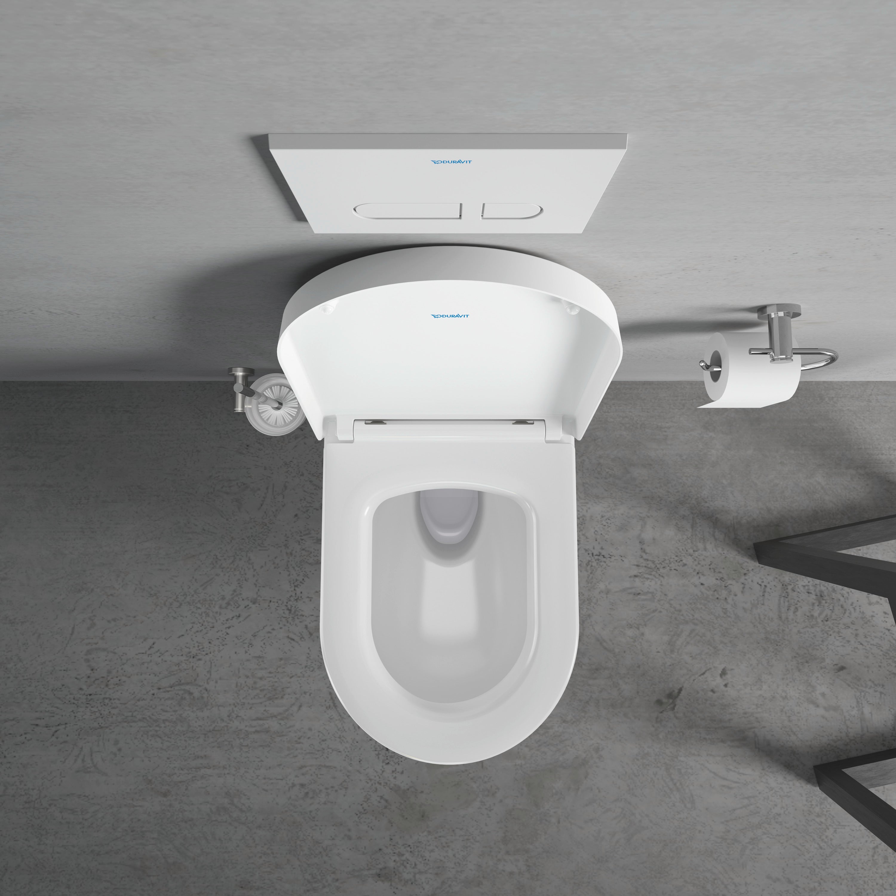 ME by Starck 1.28/0.8 GPF Dual Flush Rimless ADA Compliant Compact Elongated Wall Mounted Toilet in White