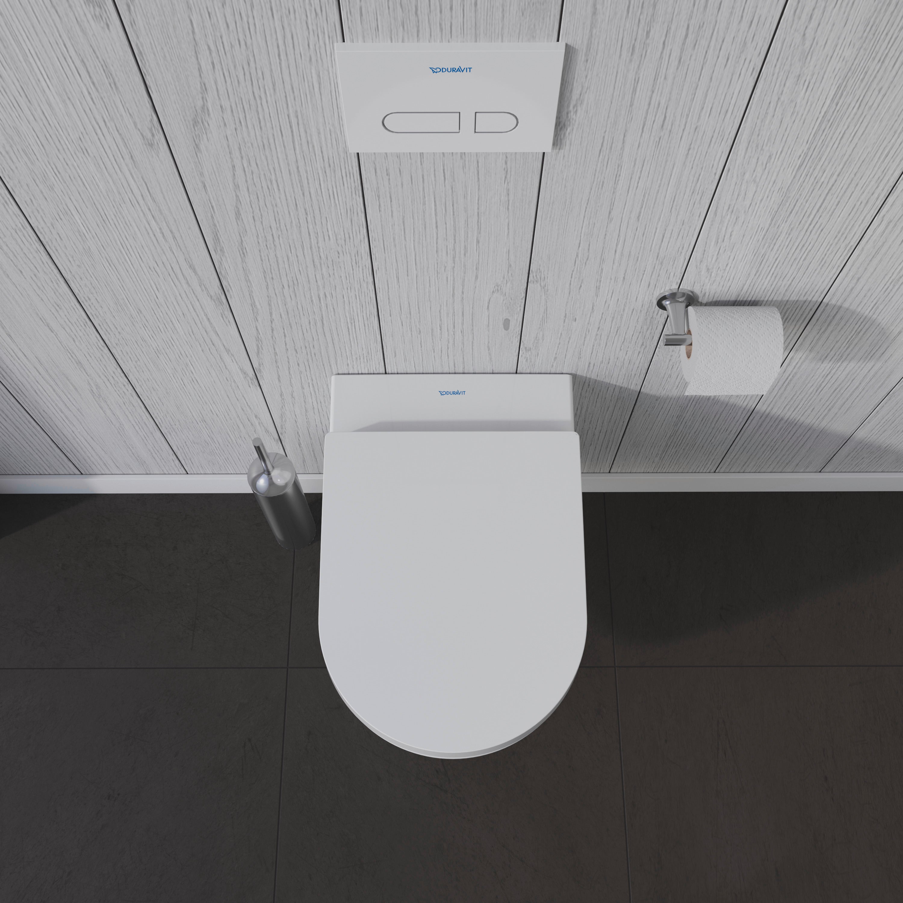 ME by Starck 1.28/0.8 GPF Dual Flush Rimless ADA Compliant Compact Elongated Wall Mounted Toilet in White
