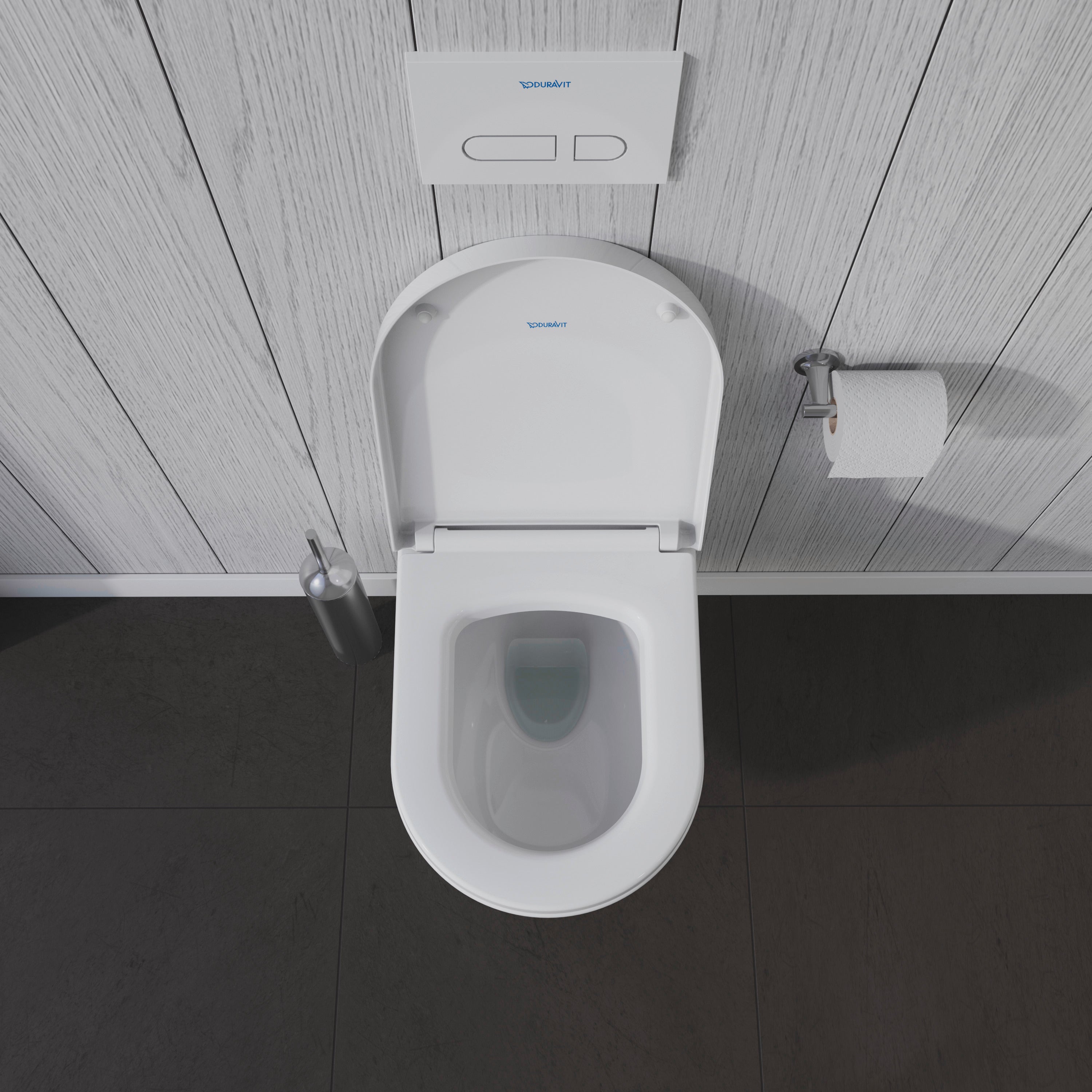 ME by Starck 1.28/0.8 GPF Dual Flush Rimless ADA Compliant Compact Elongated Wall Mounted Toilet in White