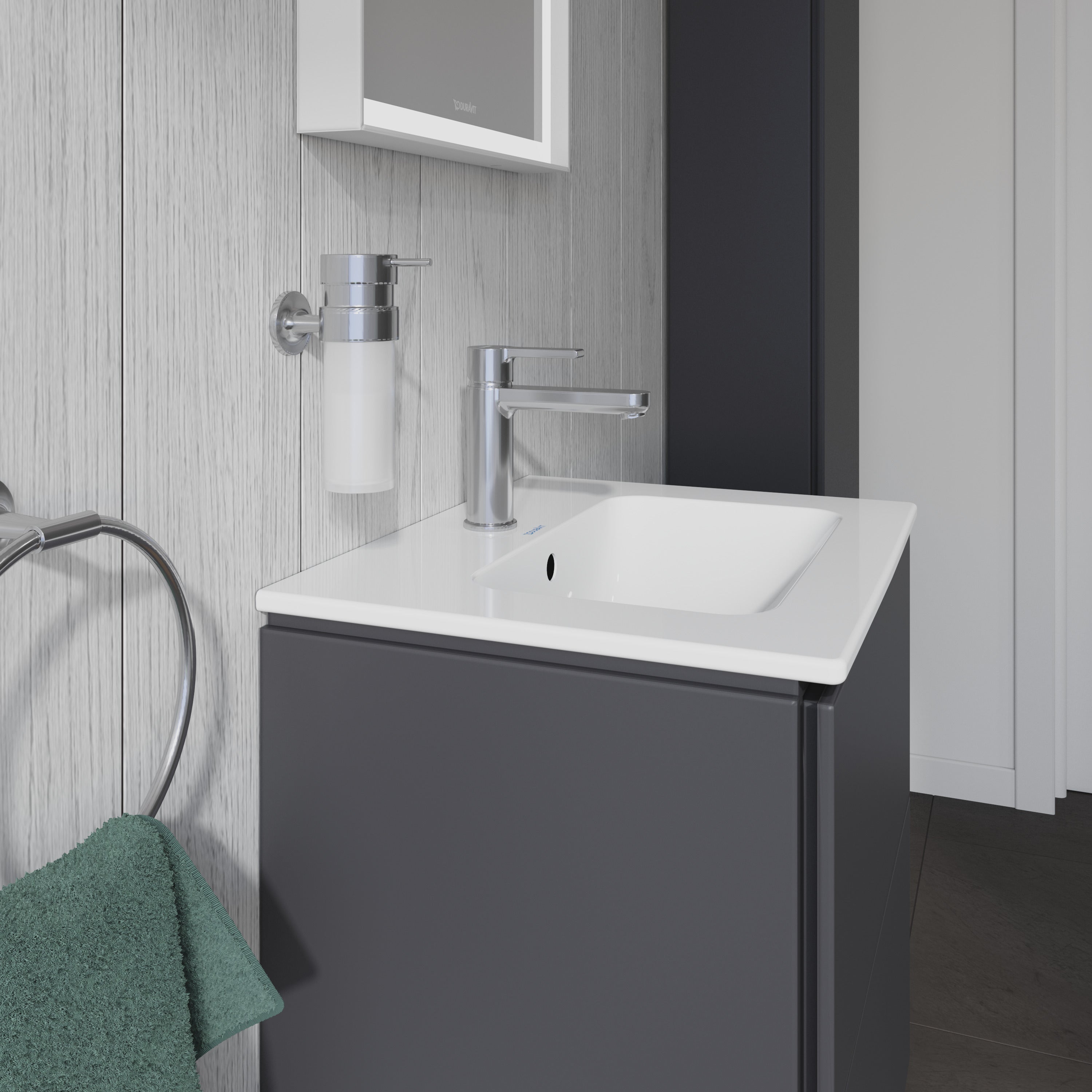 ME by Starck 20 7/8" Rectangular Wall Mounted Sink in White with Single Faucet Hole and with Overflow