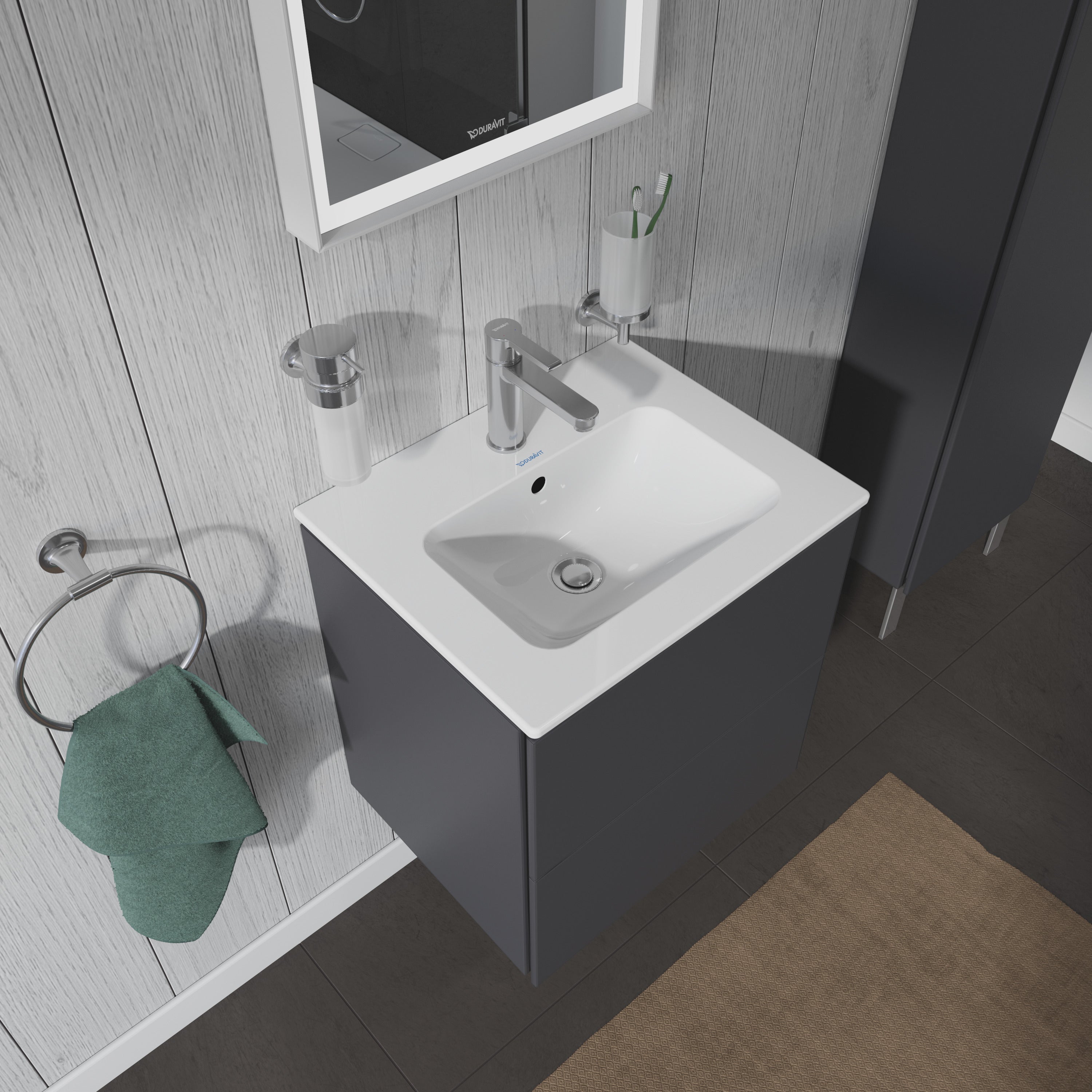 ME by Starck 20 7/8" Rectangular Wall Mounted Sink in White with Single Faucet Hole and with Overflow