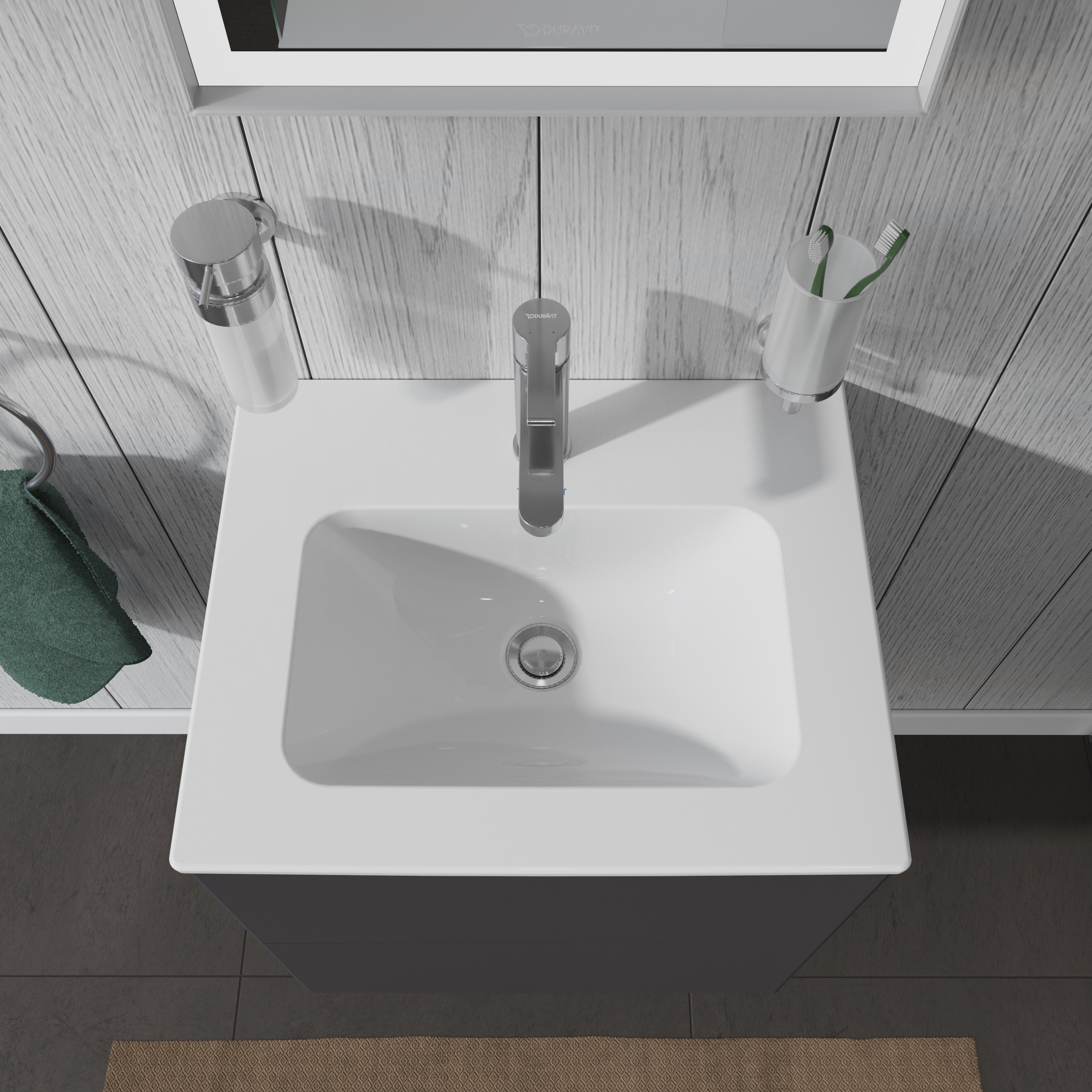 ME by Starck 20 7/8" Rectangular Wall Mounted Sink in White with Single Faucet Hole and with Overflow