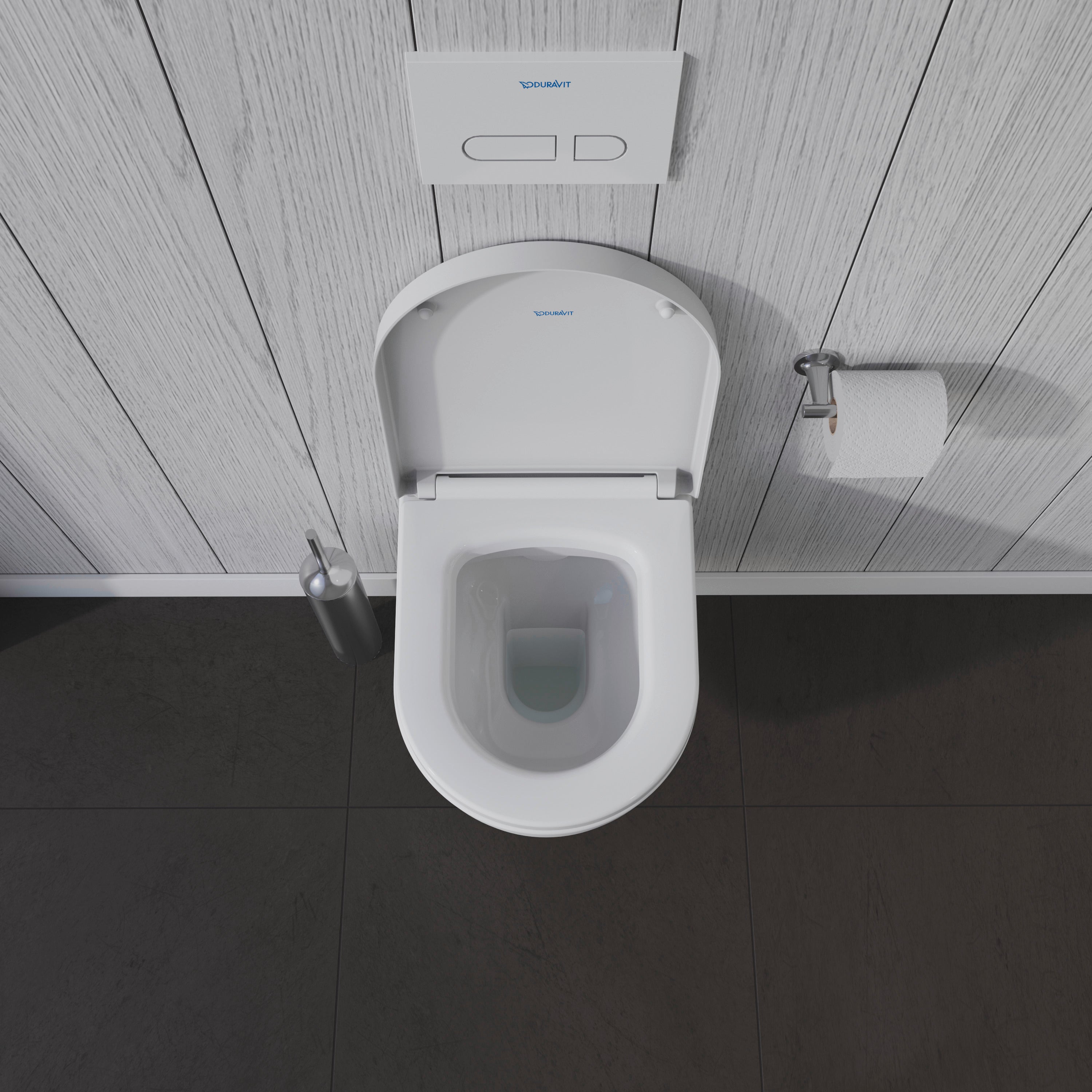 ME by Starck 1.28/0.8 GPF Dual Flush Rimless ADA Compliant Round Wall Mounted Toilet in White - Seat, Actuator, and In-Wall Tank and Carrier Sold Separately