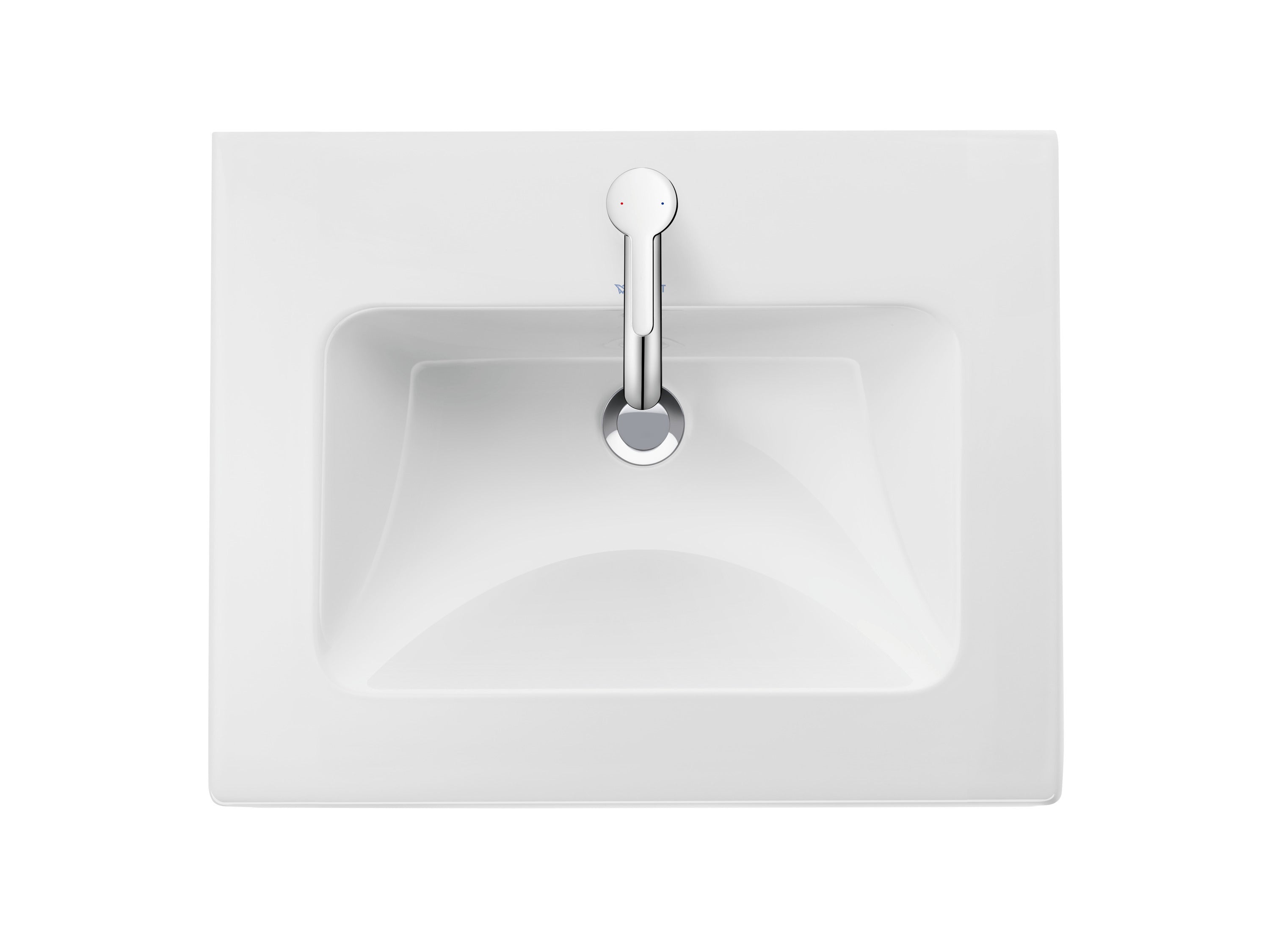 ME by Starck 20 7/8" Rectangular Wall Mounted Sink in White with Single Faucet Hole and with Overflow