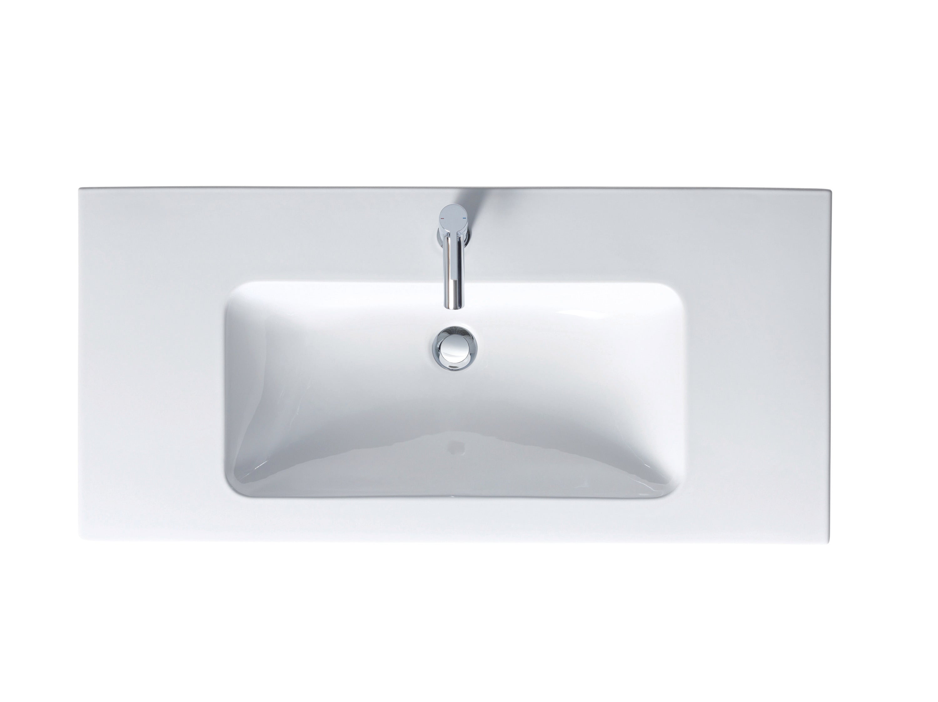 ME by Starck 40 1/2" Rectangular Wall Mounted Sink in White with Single Faucet Hole and with Overflow