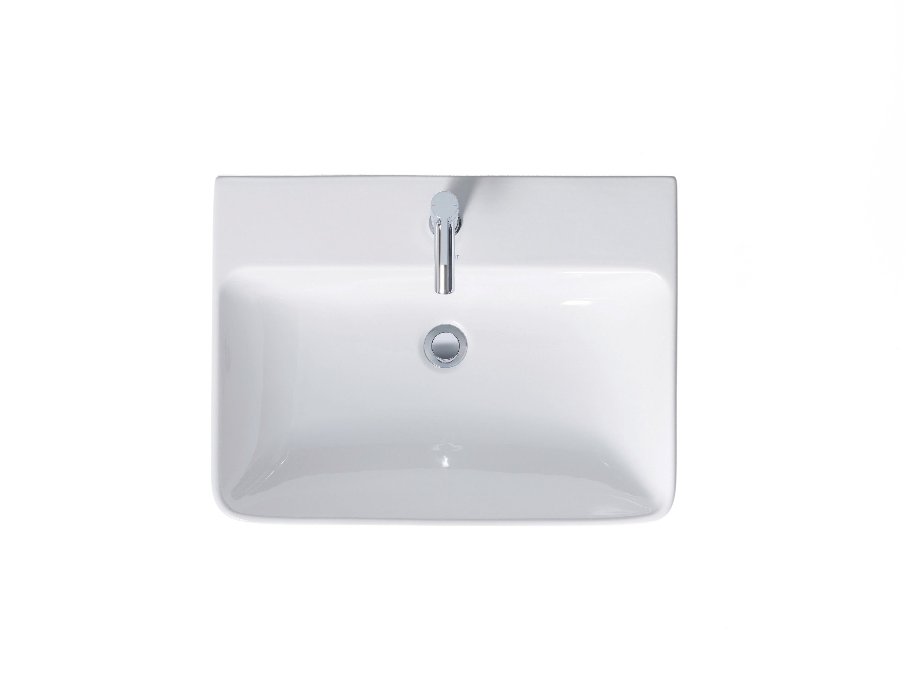 ME by Starck 25 5/8" Rectangular Wall Mounted Sink in White with Single Faucet Hole and with Overflow