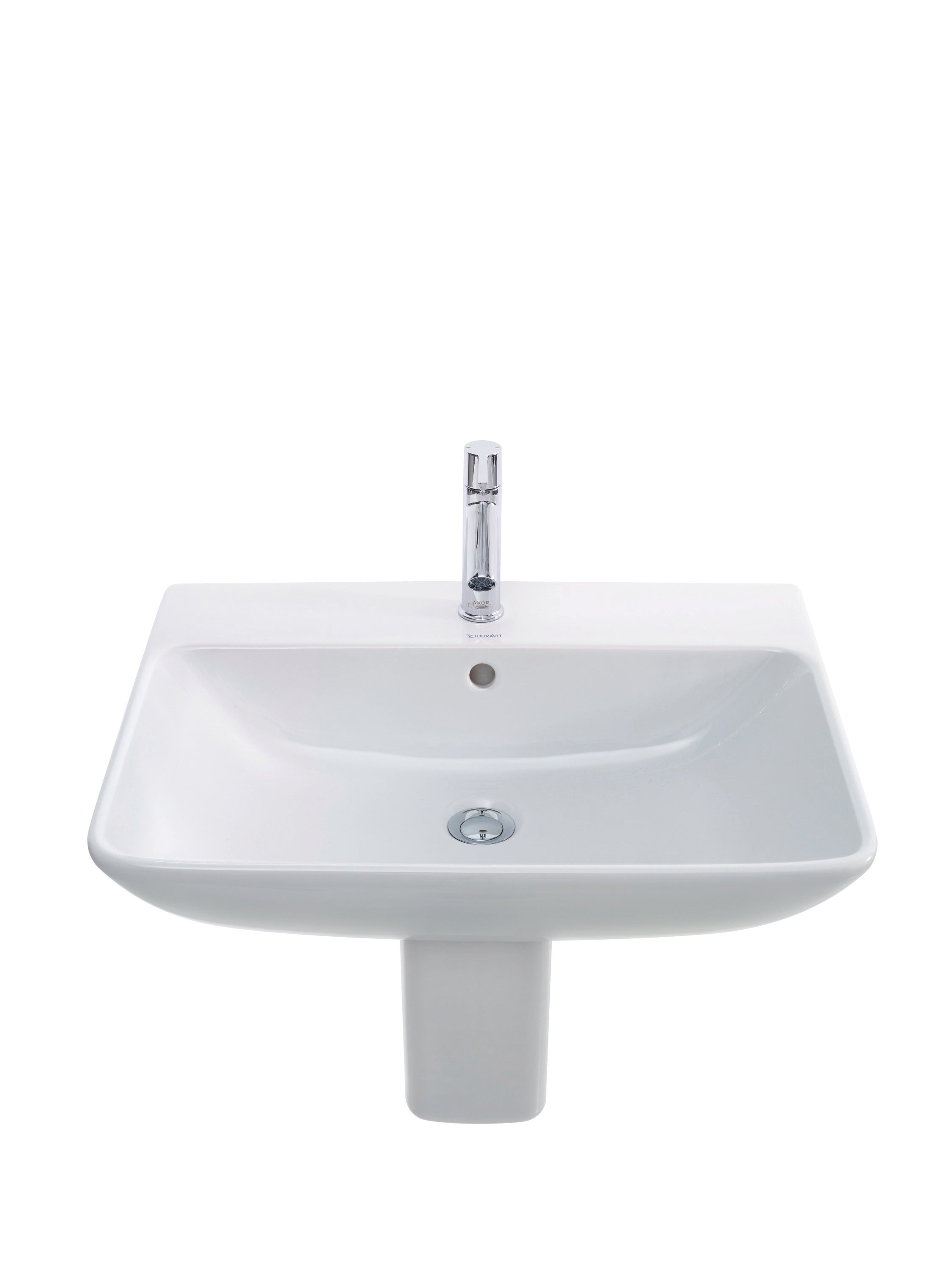 ME by Starck 25 5/8" Rectangular Wall Mounted Sink in White with Single Faucet Hole and with Overflow