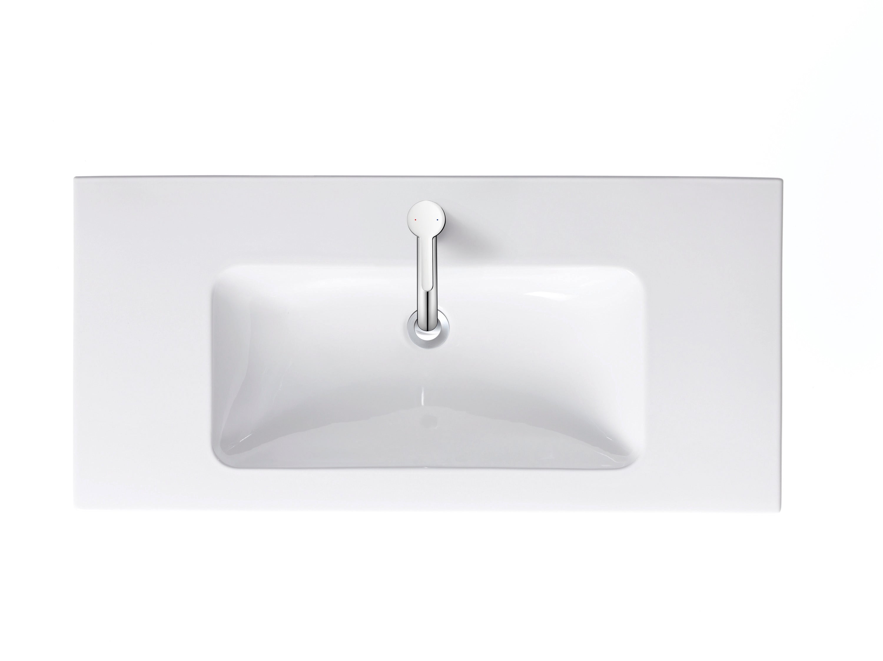 ME by Starck 40 1/2" Rectangular Wall Mounted Sink in White with Single Faucet Hole and with Overflow