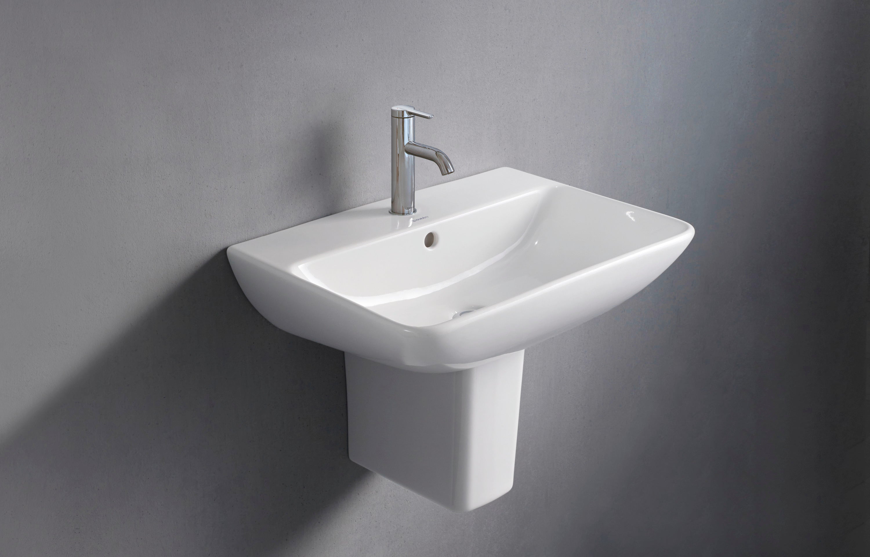 ME by Starck 23 5/8" Rectangular Wall Mounted Sink in White with Single Faucet Hole and with Overflow
