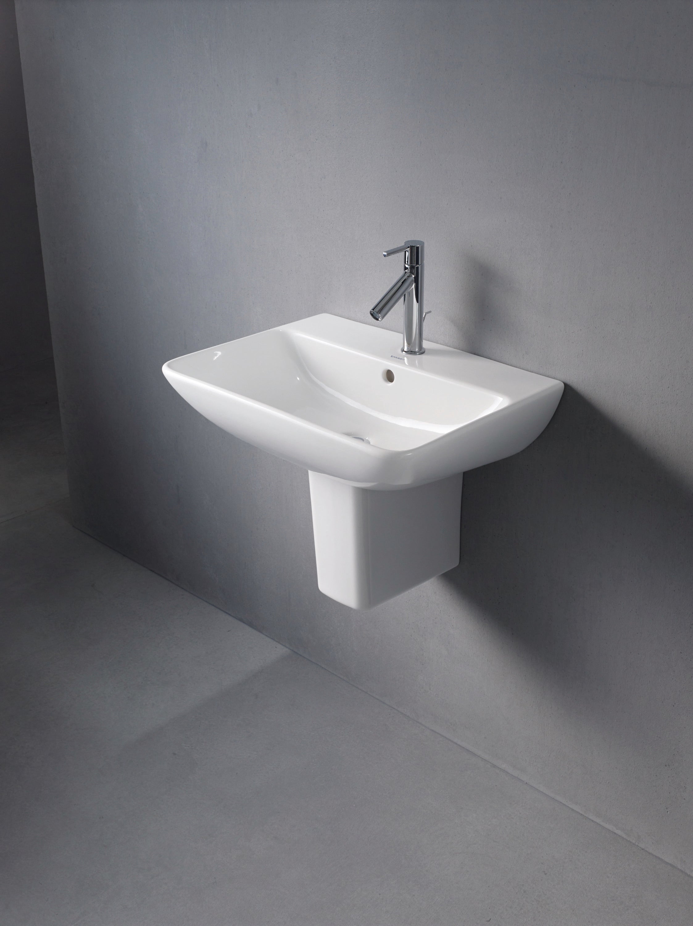 ME by Starck 23 5/8" Rectangular Wall Mounted Sink in White with Single Faucet Hole and with Overflow