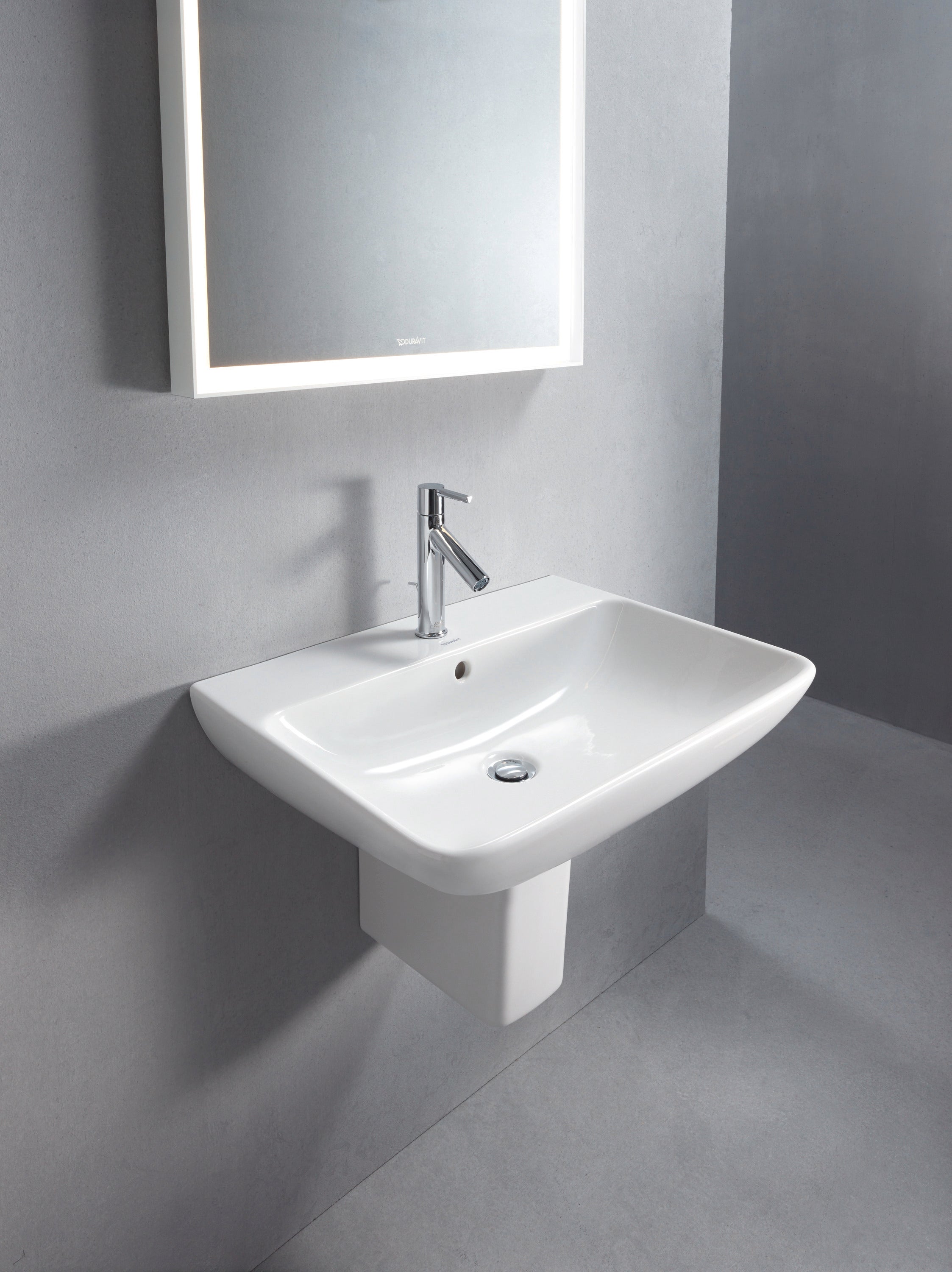 ME by Starck 25 5/8" Rectangular Wall Mounted Sink in White with Single Faucet Hole and with Overflow