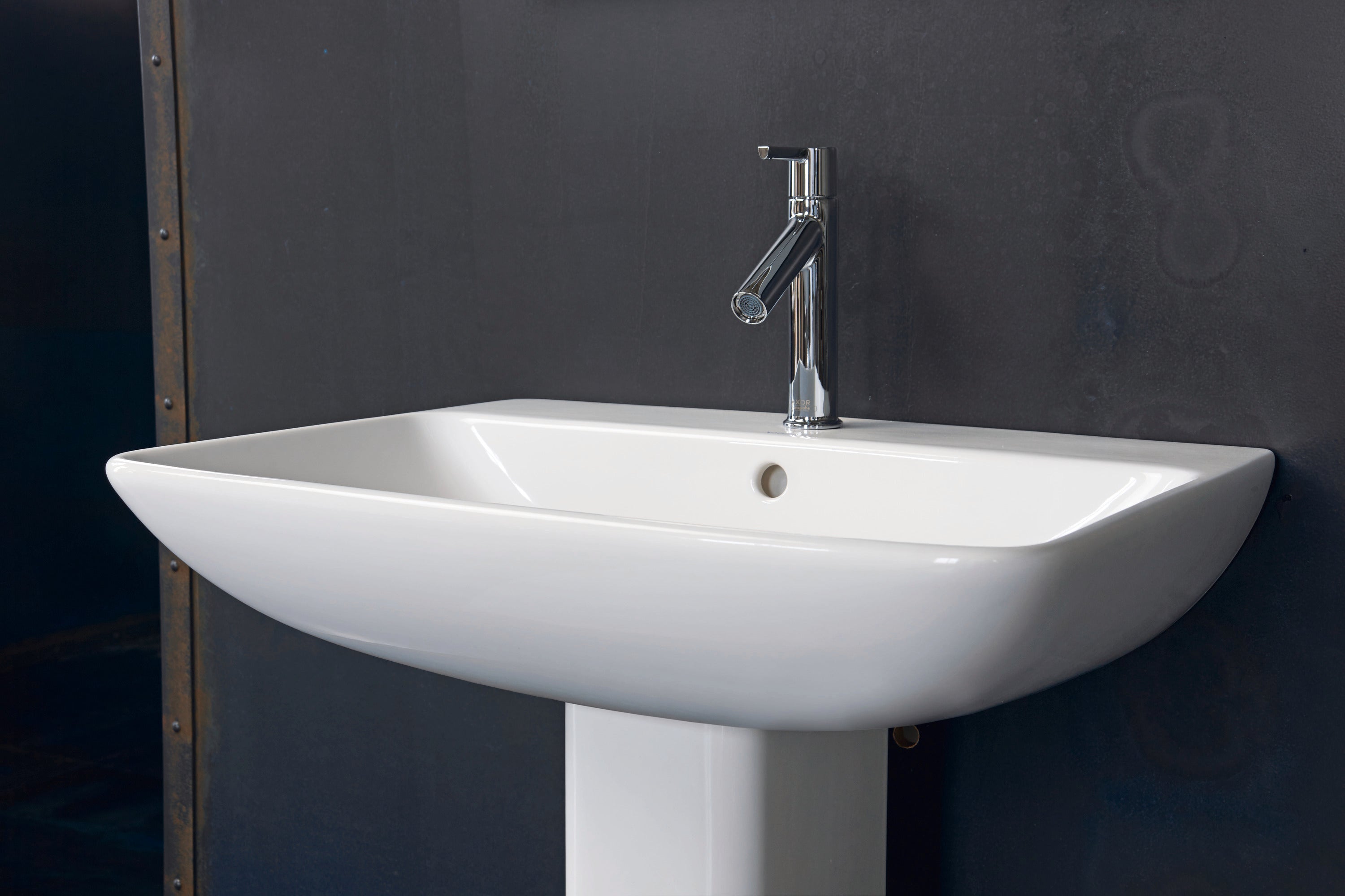 ME by Starck 25 5/8" Rectangular Wall Mounted Sink in White with Single Faucet Hole and with Overflow