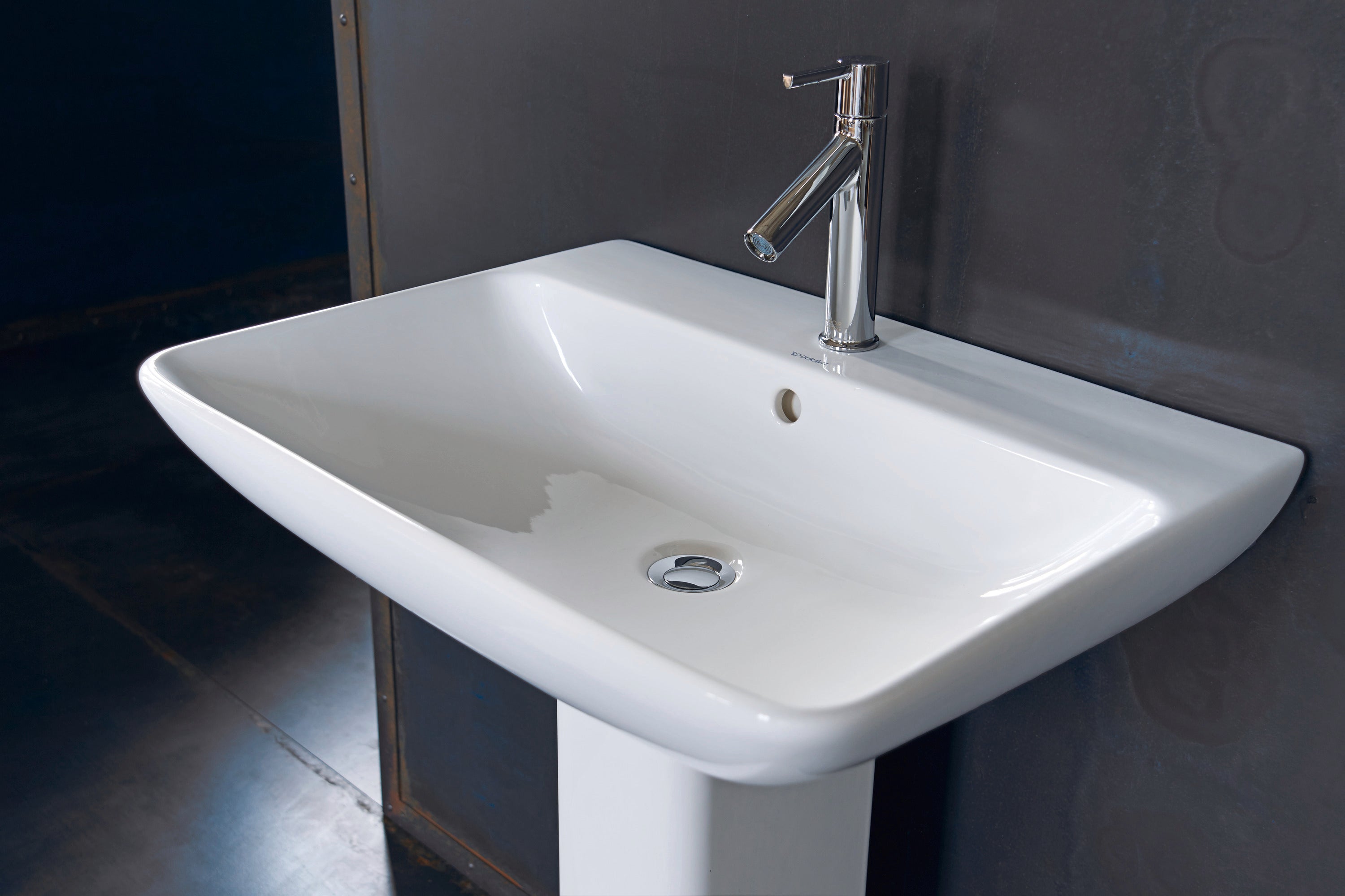 ME by Starck 25 5/8" Rectangular Wall Mounted Sink in White with Single Faucet Hole and with Overflow