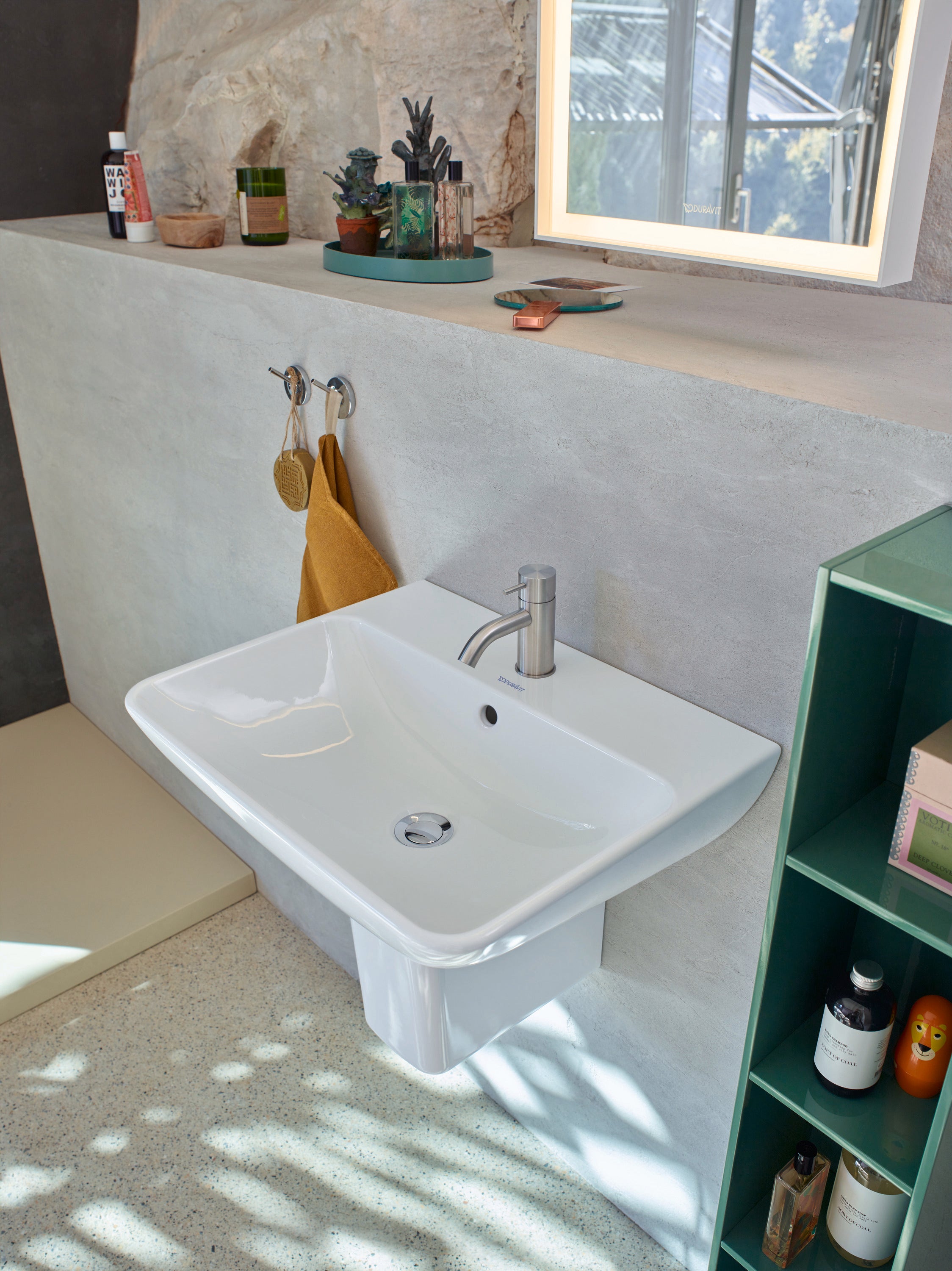 ME by Starck 23 5/8" Rectangular Wall Mounted Sink in White with Single Faucet Hole and with Overflow