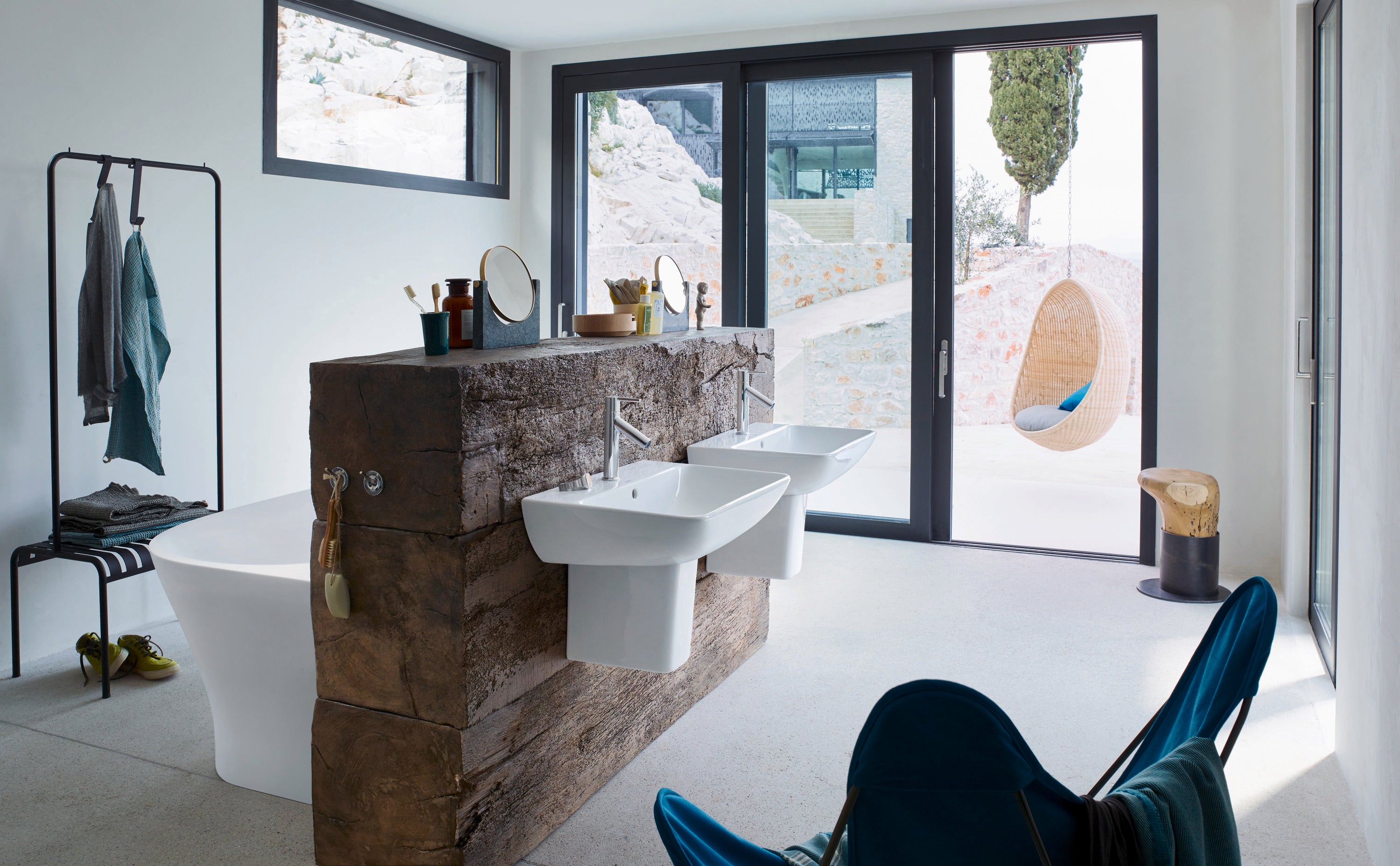 ME by Starck 23 5/8" Rectangular Wall Mounted Sink in White with Single Faucet Hole and with Overflow