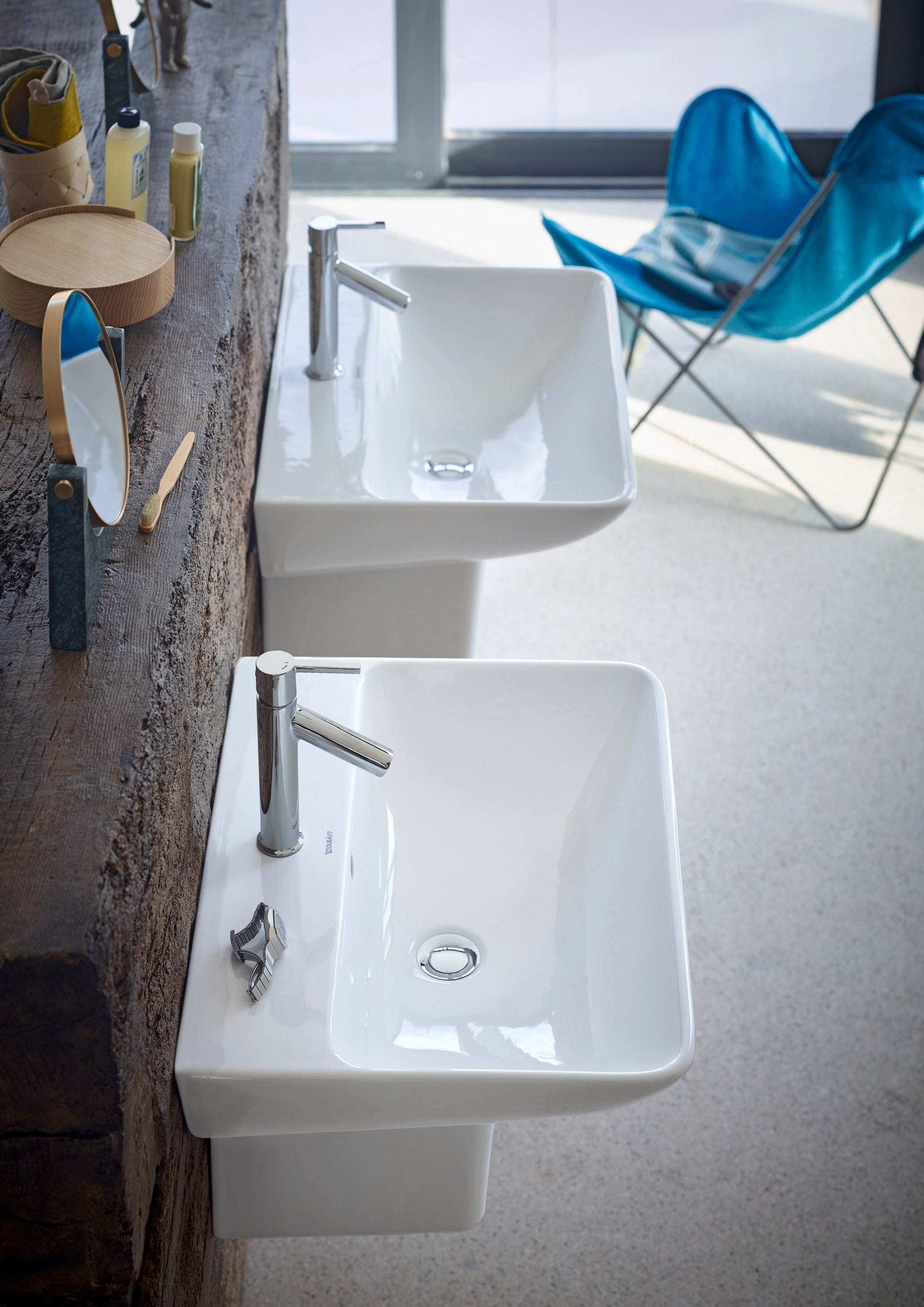 ME by Starck 23 5/8" Rectangular Wall Mounted Sink in White with Single Faucet Hole and with Overflow