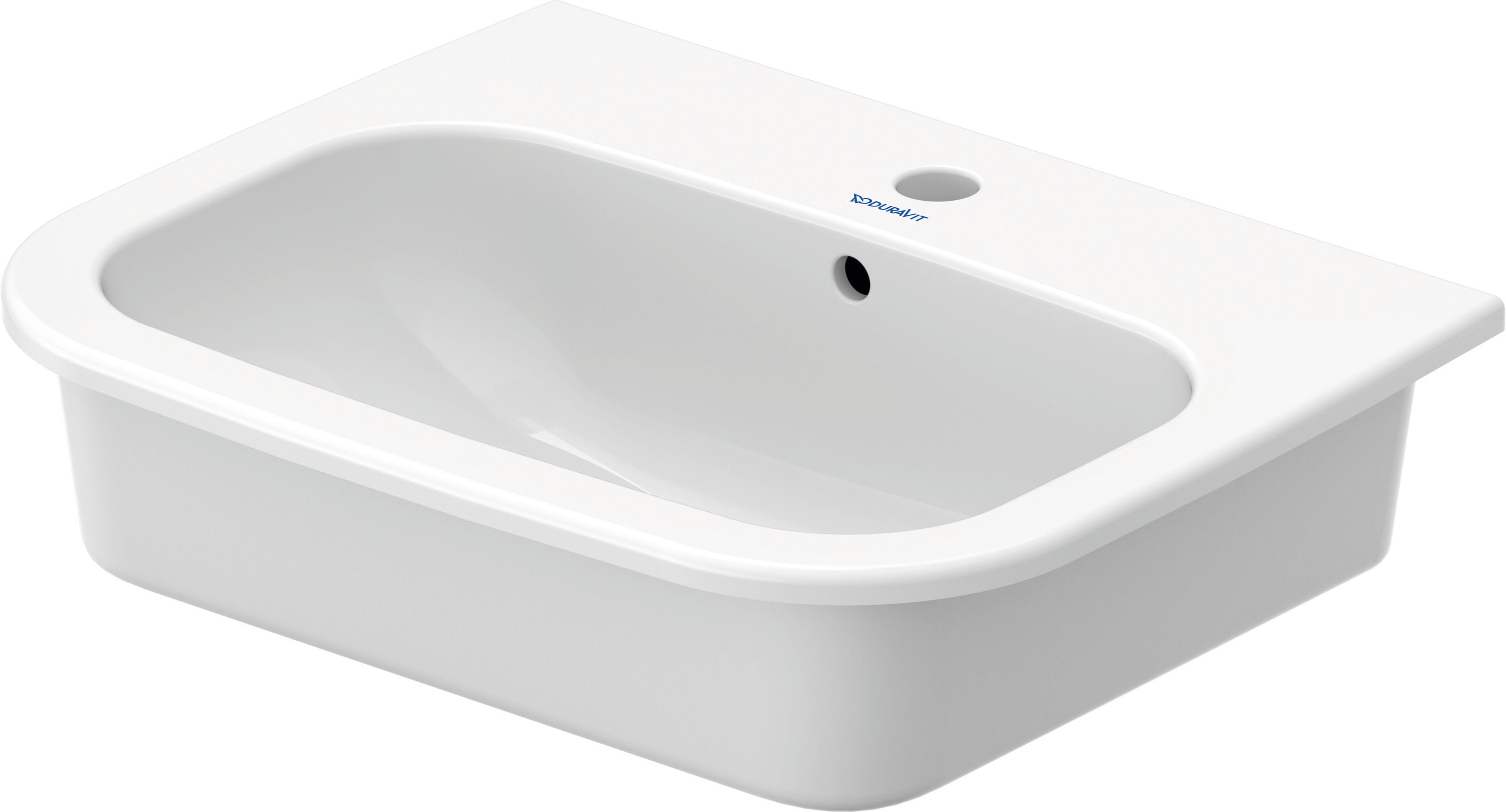 D-Code 21 1/2" Rectangular Drop In Sink in White with Single Faucet Hole and Overflow