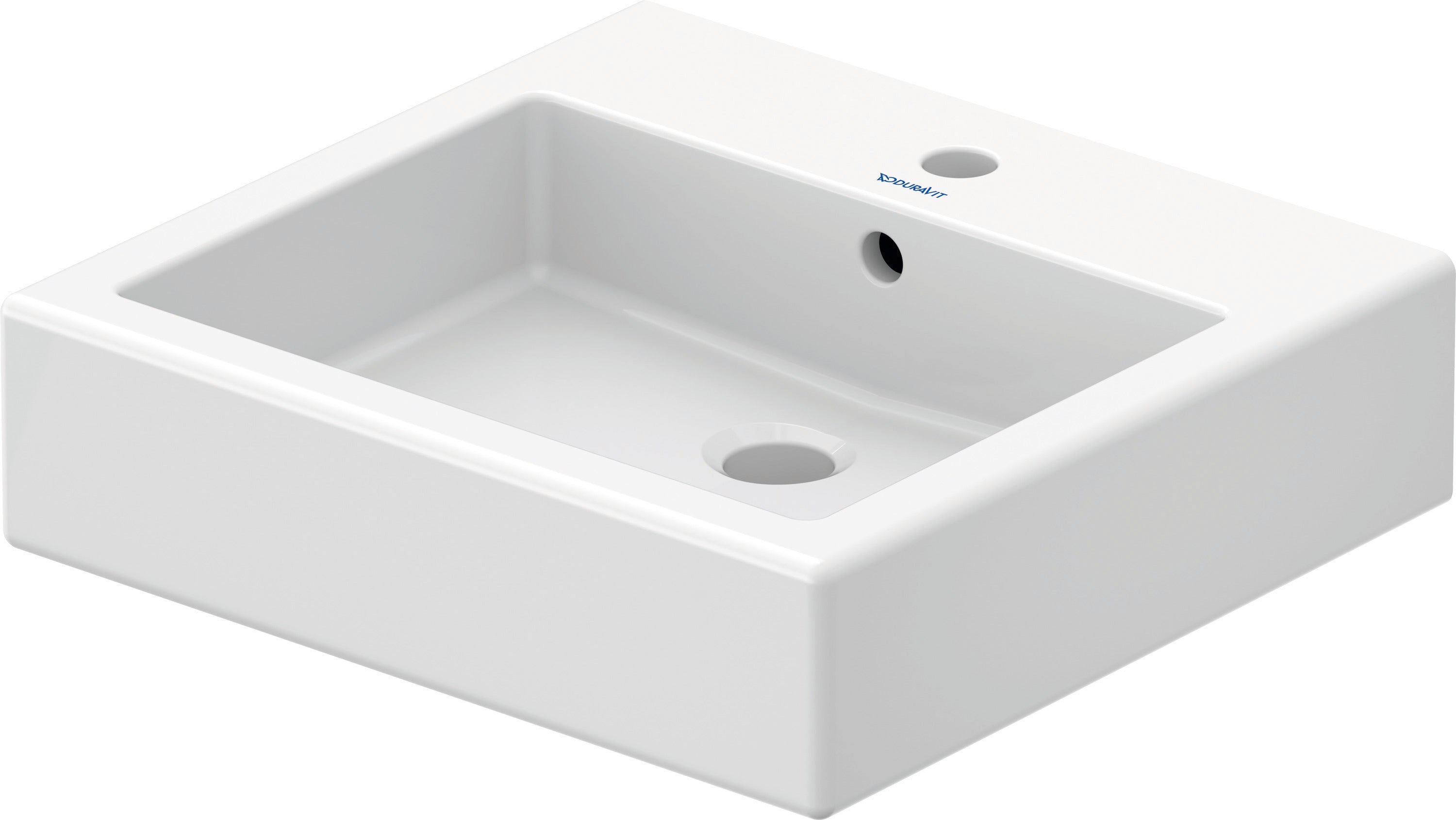 Vero 19 5/8" Rectangular Wall Mounted Sink in White with Single Faucet Hole and with Overflow