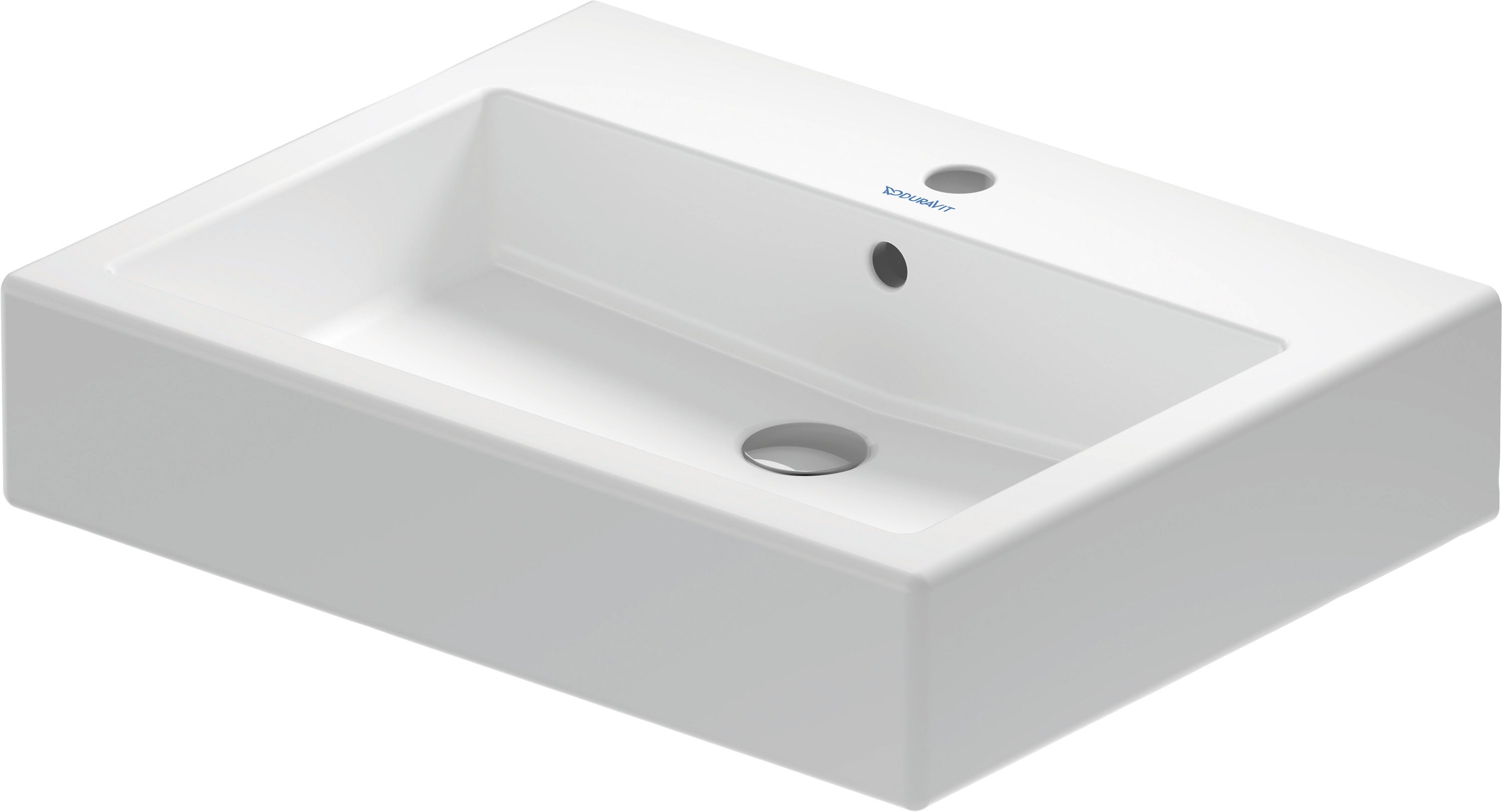 Vero 23 5/8" Rectangular Vessel Sink in White with Single Faucet Hole and with Overflow