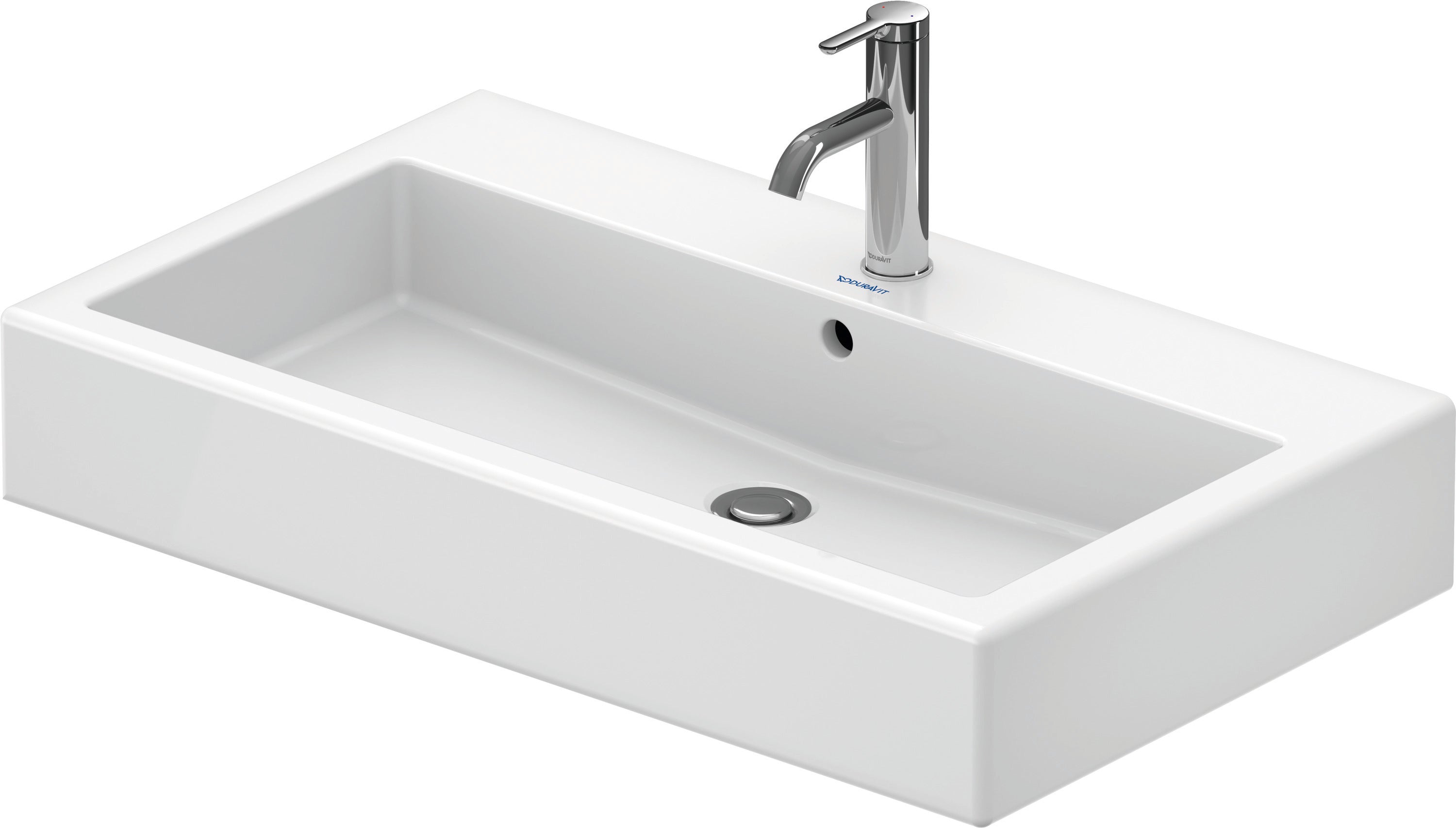 Vero 31 1/2" Rectangular Wall Mounted Sink in White with Single Faucet Hole and with Overflow