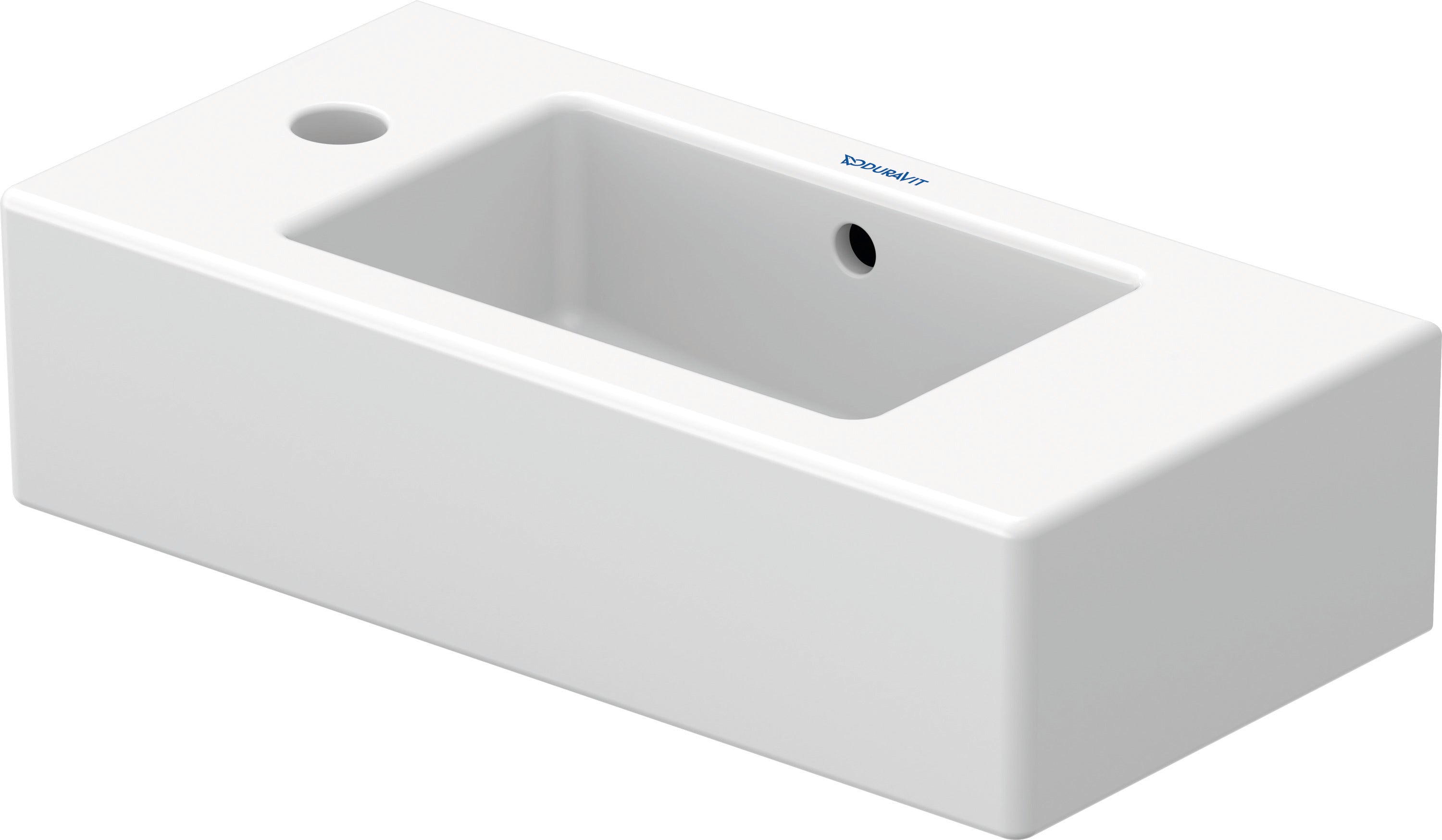 Vero 19 5/8" Rectangular Wall Mounted Sink in White with Single Faucet Hole and with Overflow