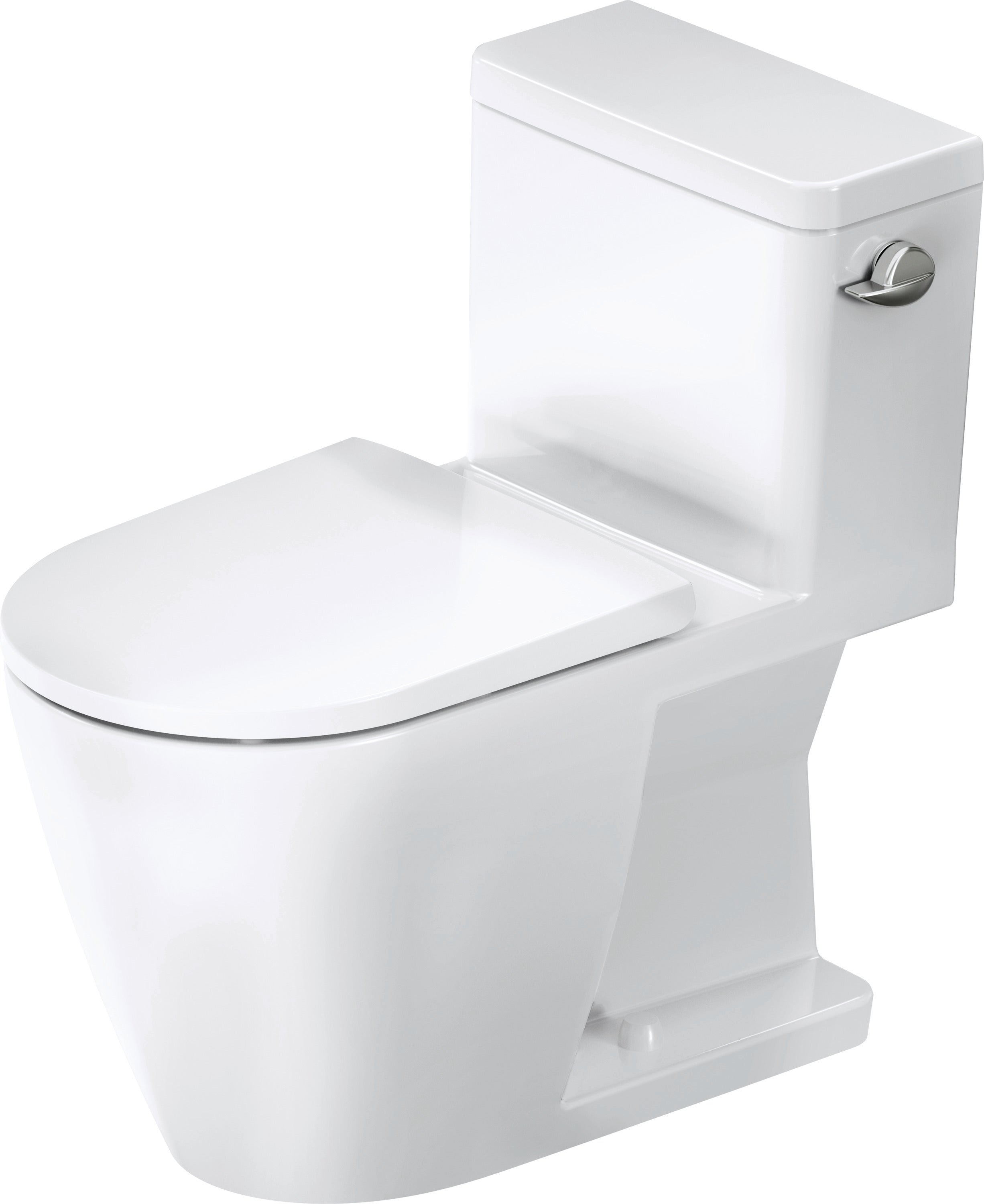 D-Neo 1.28 GPF Single Flush Rimless Elongated ADA Compliant One Piece Toilet in White, Right Lever Flush - Seat Sold Separately