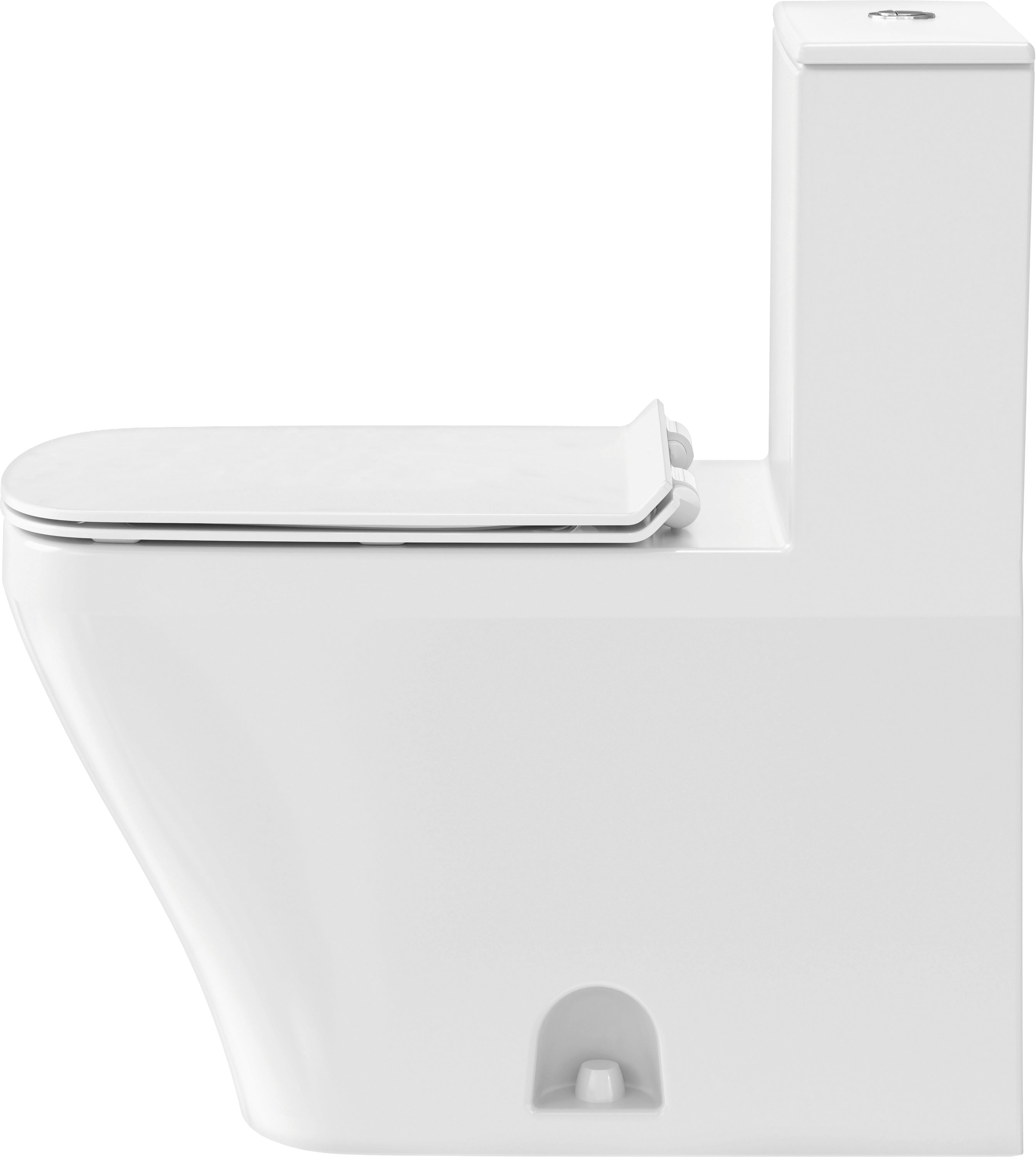 DuraStyle 1.32/0.92 GPF Dual Flush Elongated One Piece Toilet in White, Top Push Button Flush - Seat Sold Separately