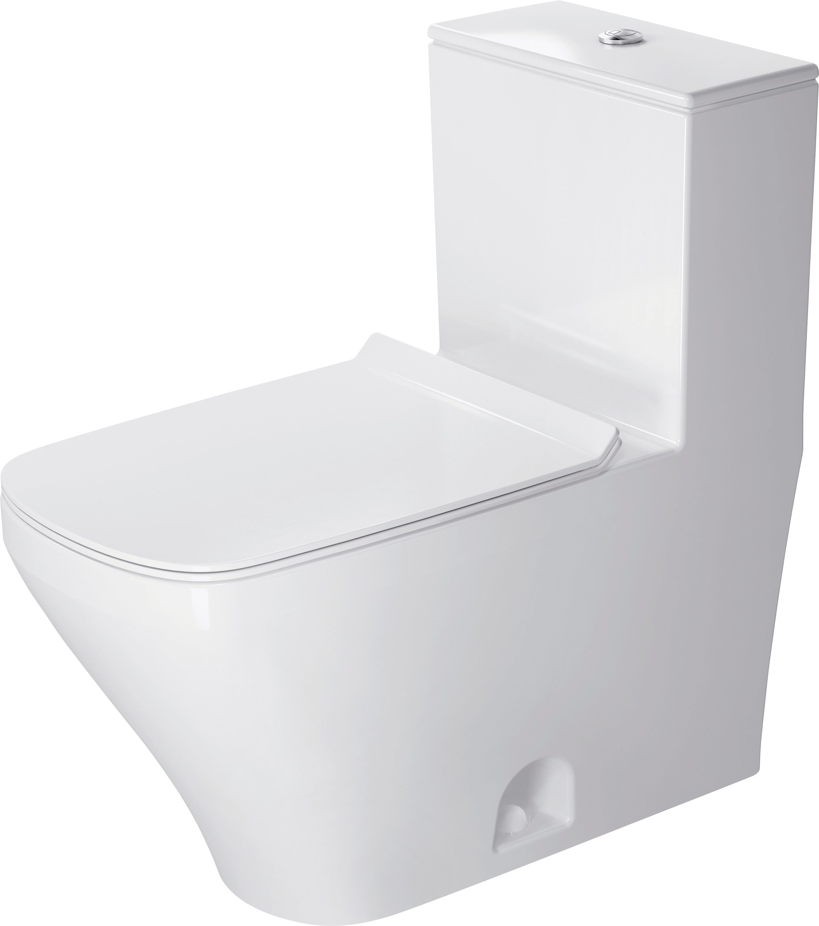 DuraStyle 1.32/0.92 GPF Dual Flush Elongated One Piece Toilet in White, Top Push Button Flush - Seat Sold Separately