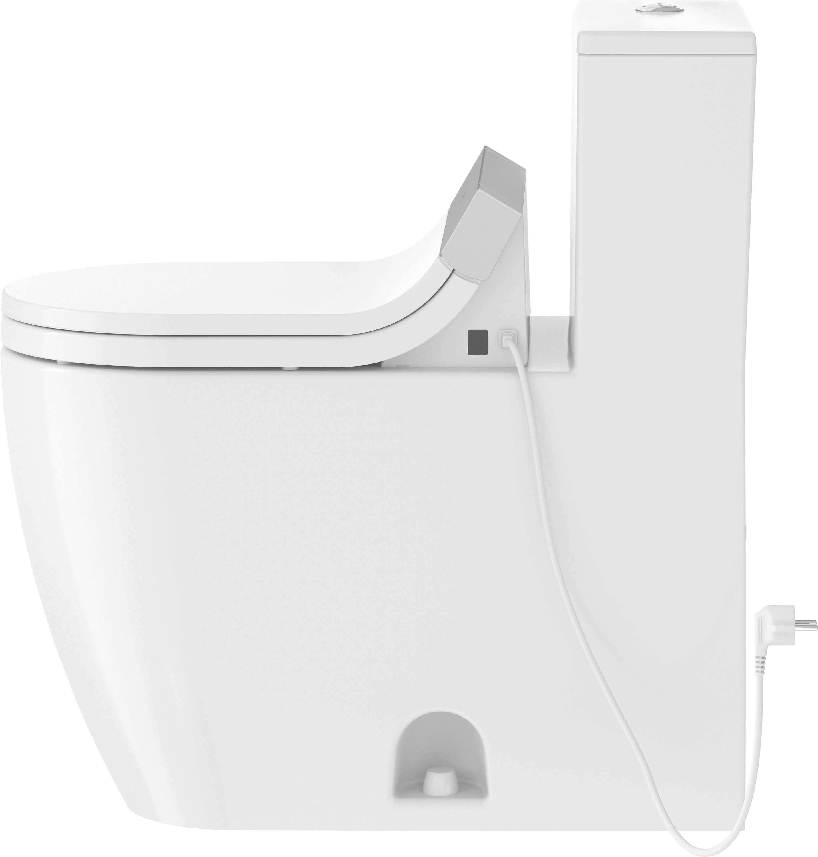 ME by Starck 1.32/0.92 GPF Dual Flush Rimless Elongated One Piece Toilet in White, Top Push Button Flush - Seat Sold Separately