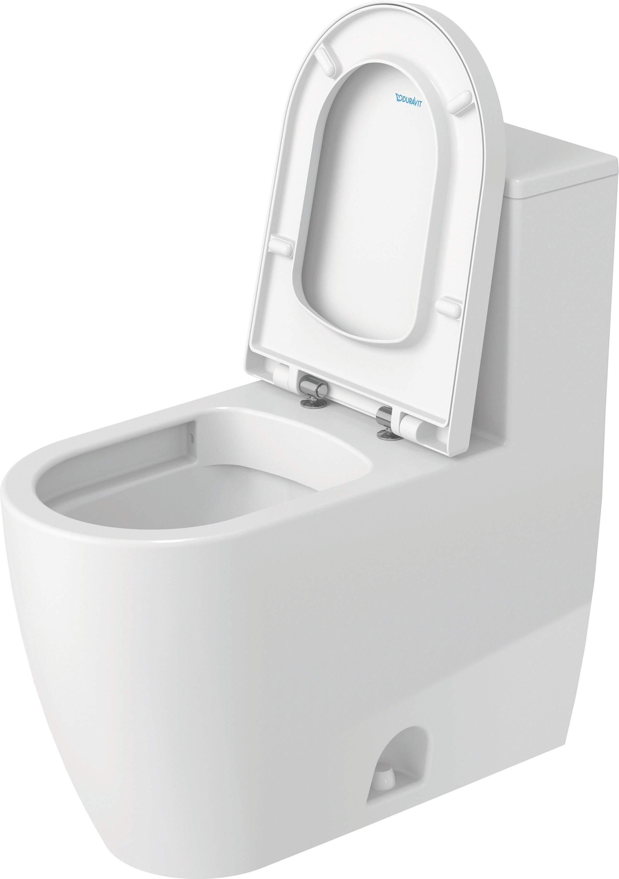 ME by Starck 1.32/0.92 GPF Dual Flush Rimless Elongated One Piece Toilet in White, Top Push Button Flush - Seat Sold Separately