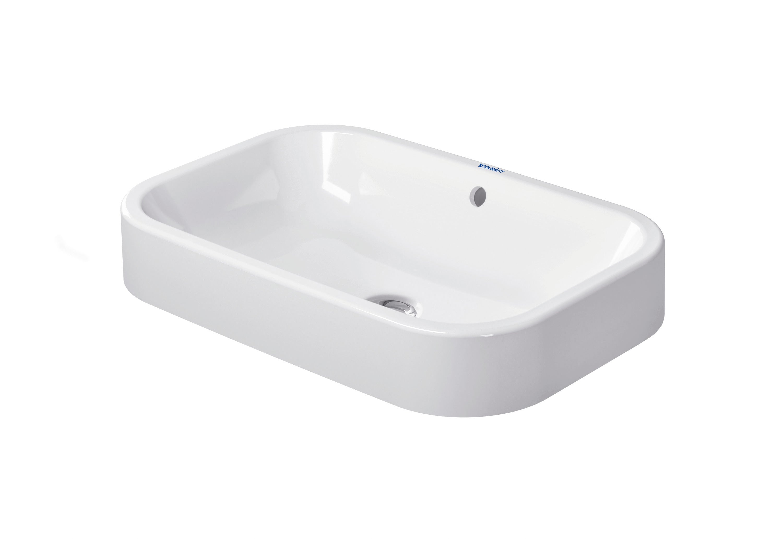 Happy D.2 23 5/8" Rectangular Vessel Sink in White with Overflow