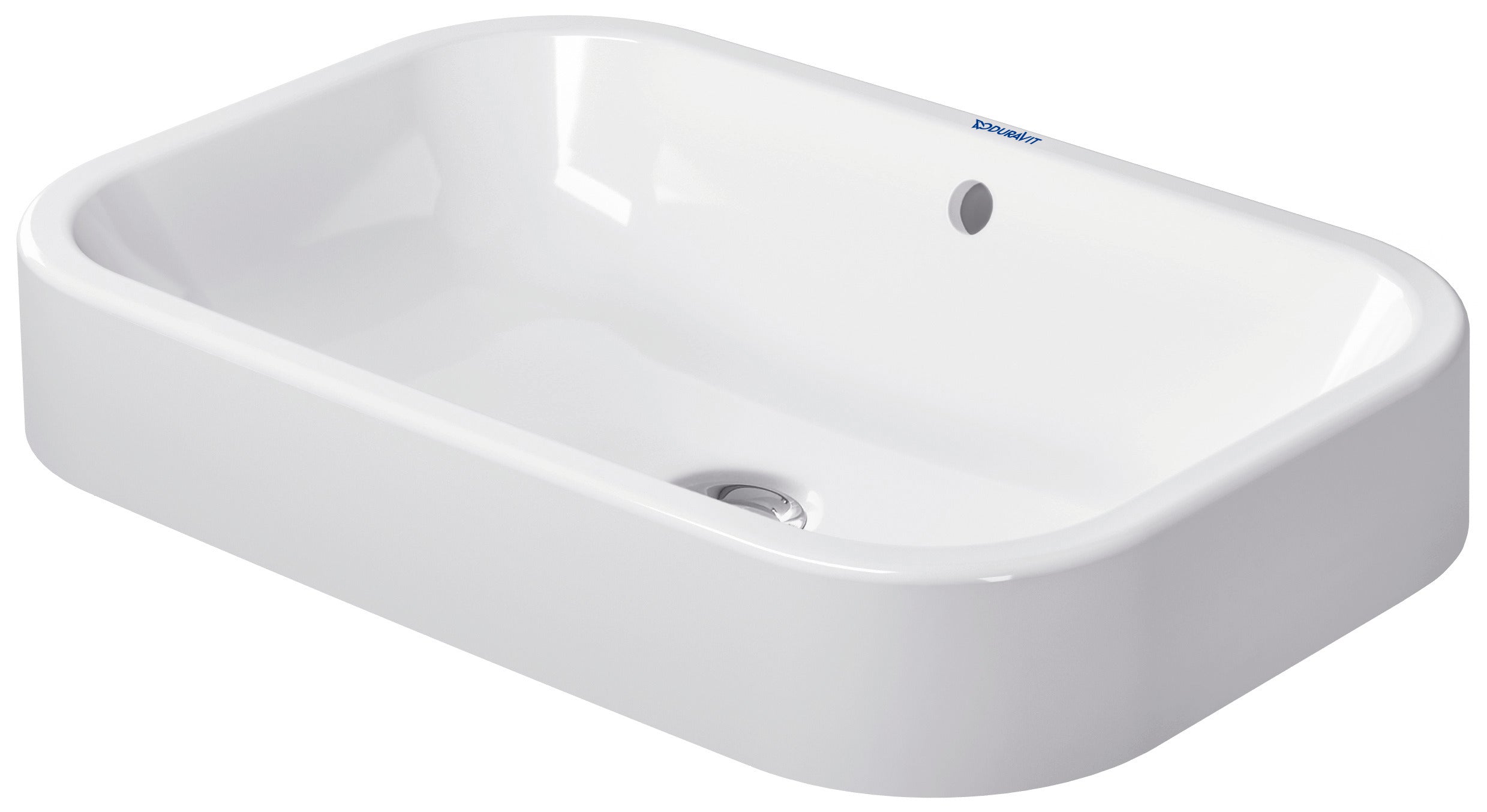 Happy D.2 23 5/8" Rectangular Vessel Sink in White with Overflow