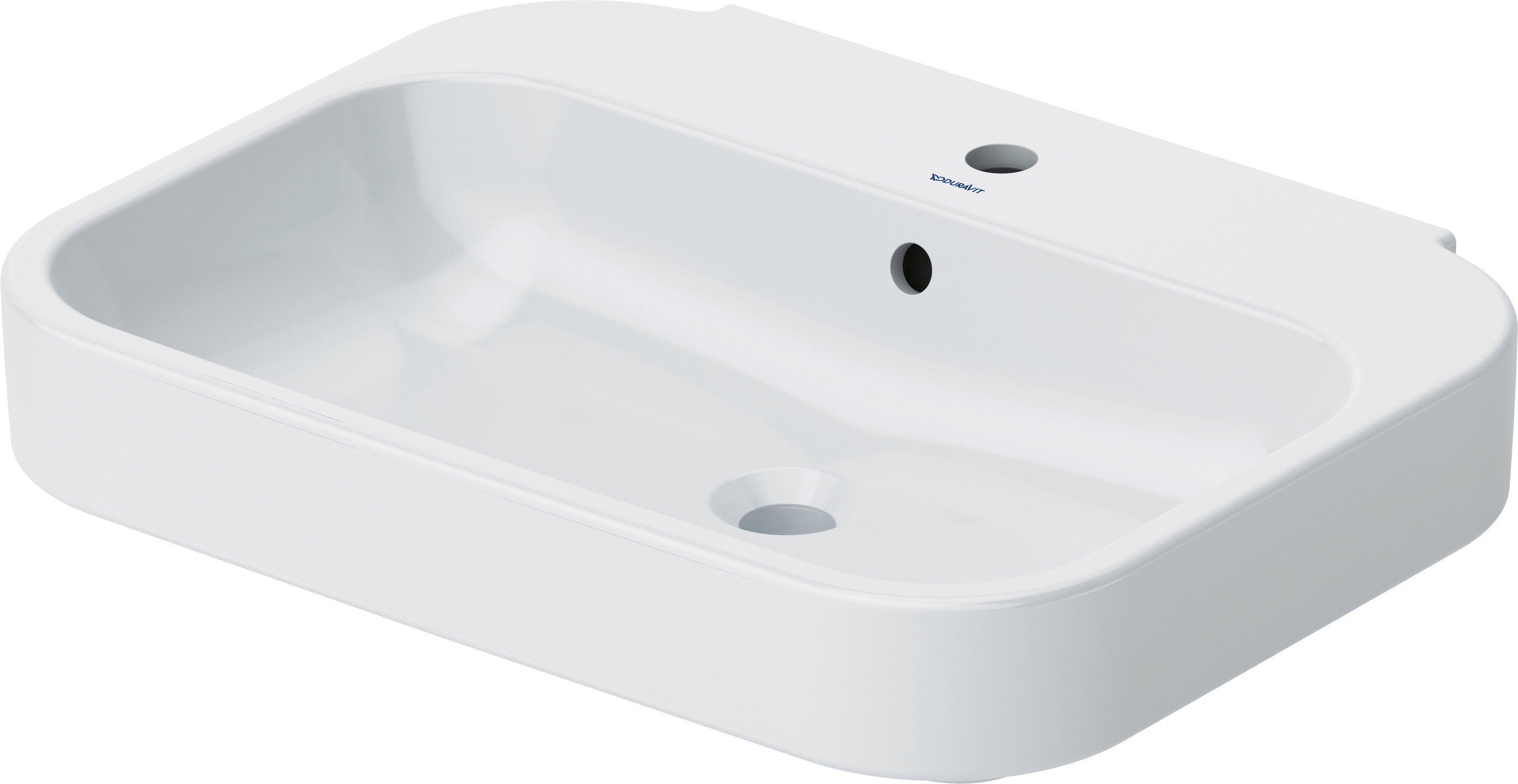 Happy D.2 25 5/8" Rectangular Wall Mounted Sink in White with Single Faucet Hole and with Overflow