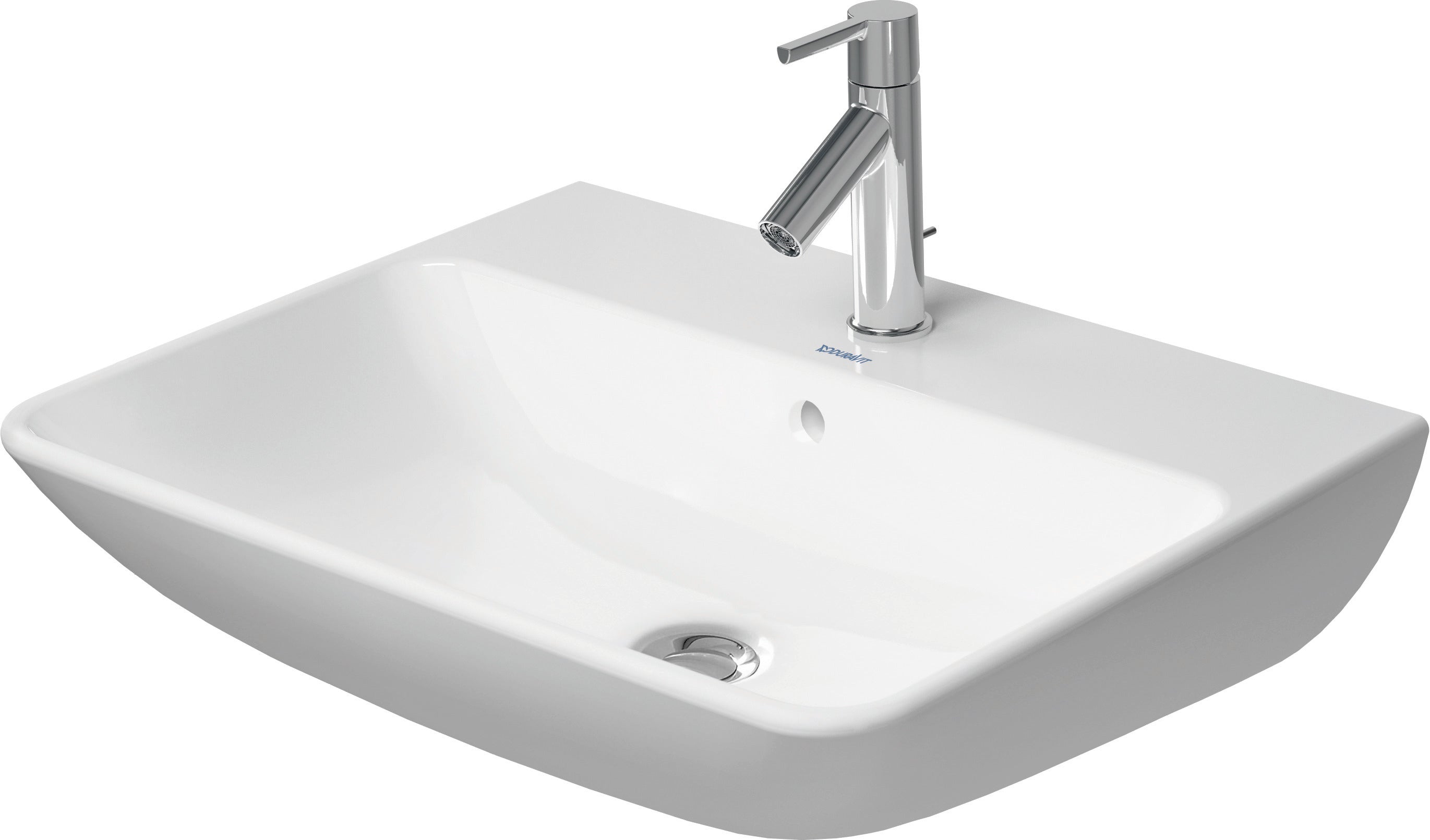 ME by Starck 23 5/8" Rectangular Wall Mounted Sink in White with Single Faucet Hole and with Overflow