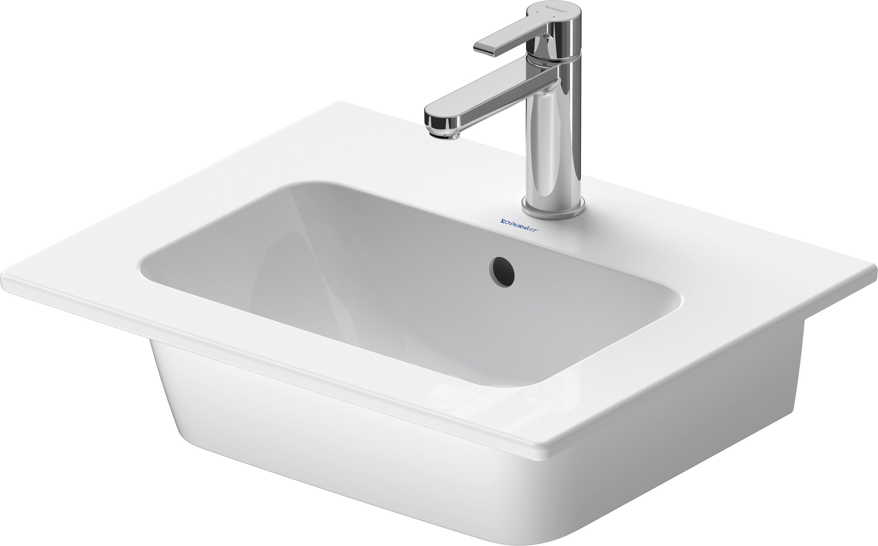 ME by Starck 20 7/8" Rectangular Wall Mounted Sink in White with Single Faucet Hole and with Overflow