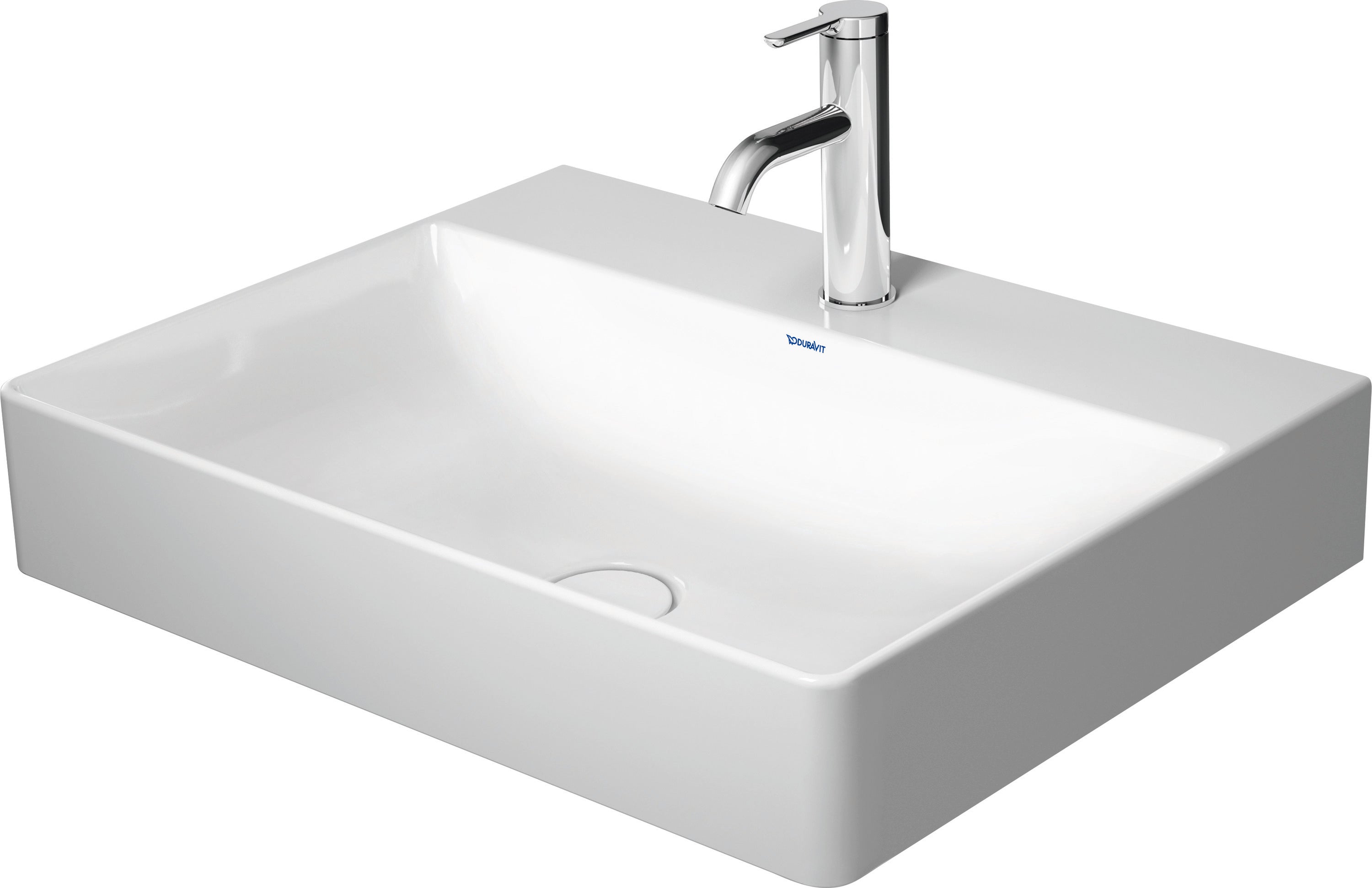 DuraSquare 23 5/8" Rectangular Wall Mounted Sink in White with Single Faucet Hole