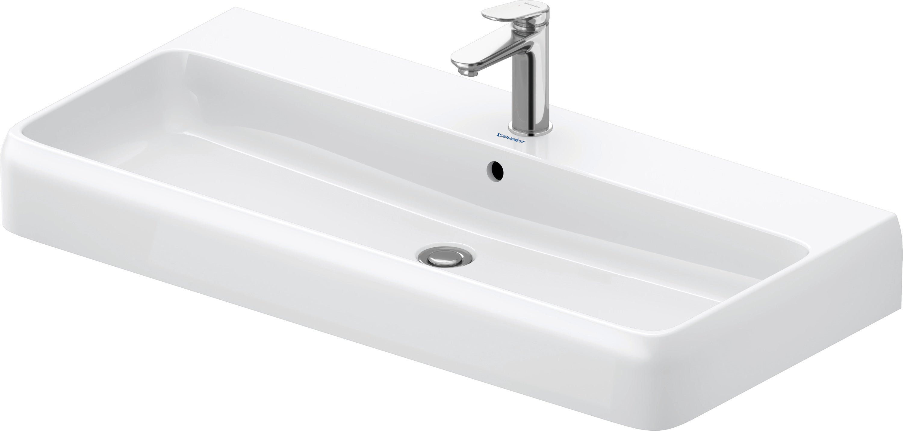 Studio F. A. Porsche Collection 39 3/8" Rectangular Wall Mounted Sink in White with Single Faucet Hole and with Overflow