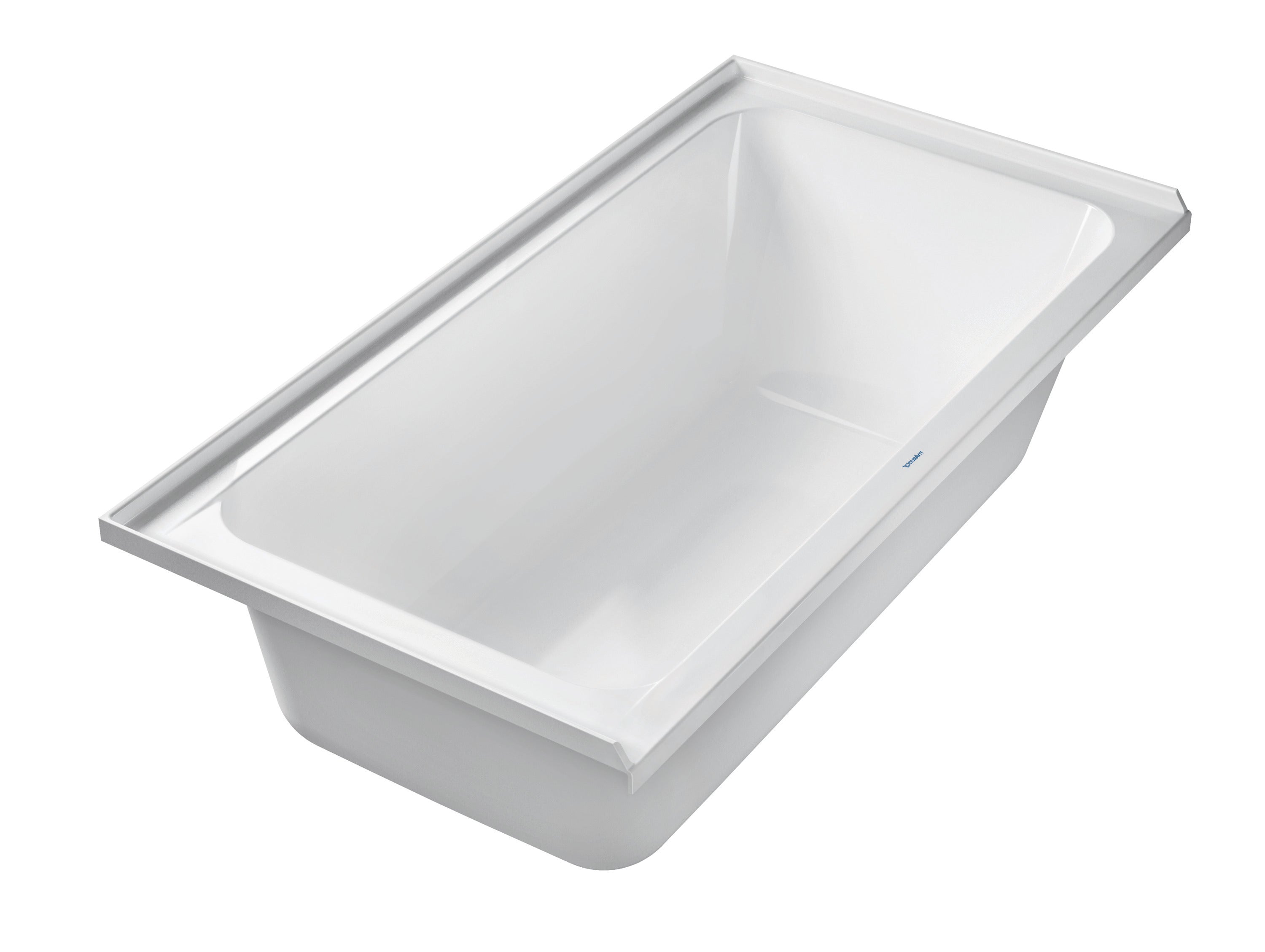 D-Code 60" x 32" Rectangular Drop In Bathtub in White Acrylic with Left Drain, Drain Sold Separately