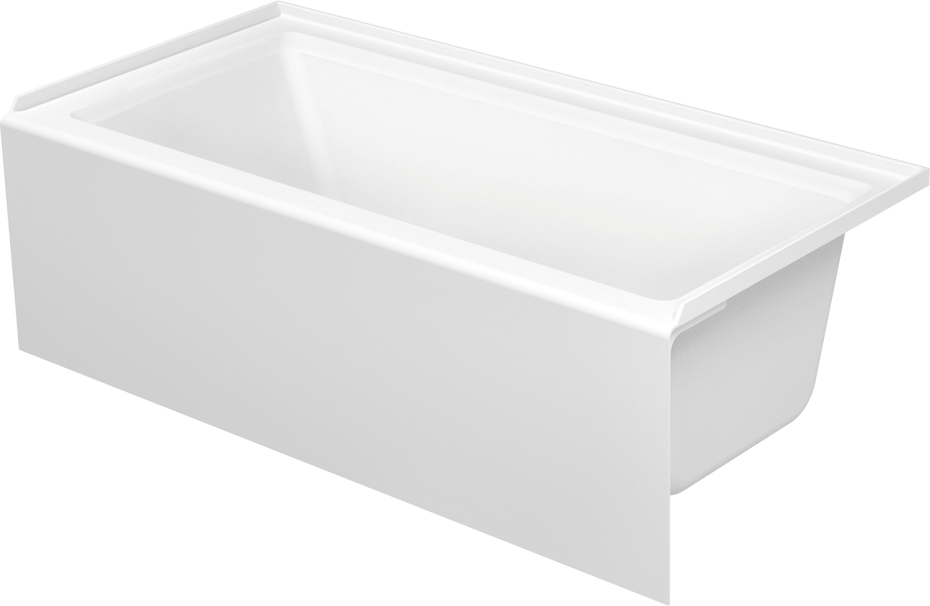 Architec 66" x 32" Rectangular Alcove Bathtub in White Acrylic with Right Drain, Drain Sold Separately