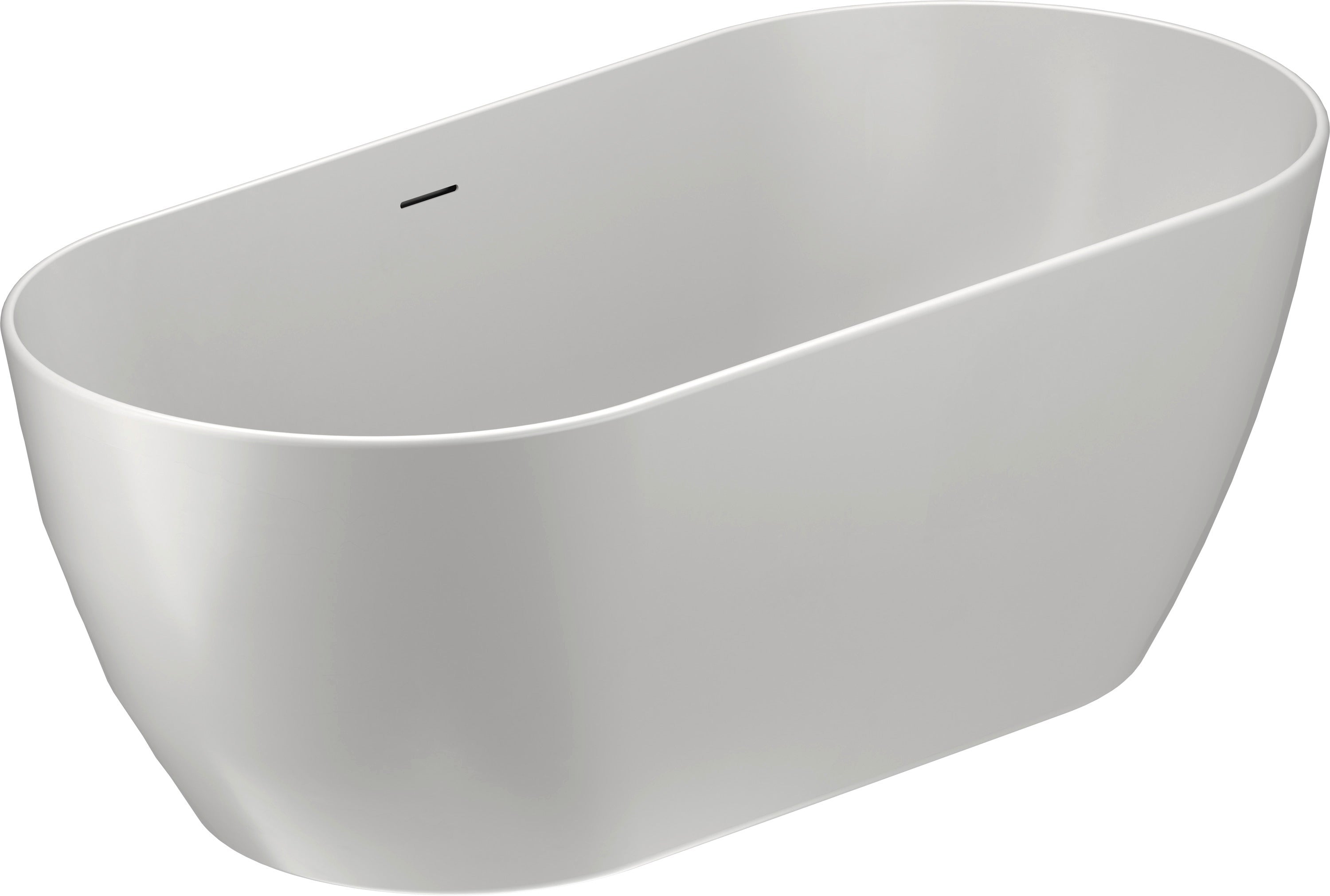 Duravit No.1 66 1/8" x 31 1/2" Oval Freestanding Bathtub in White Acrylic with Center Drain, Drain Included