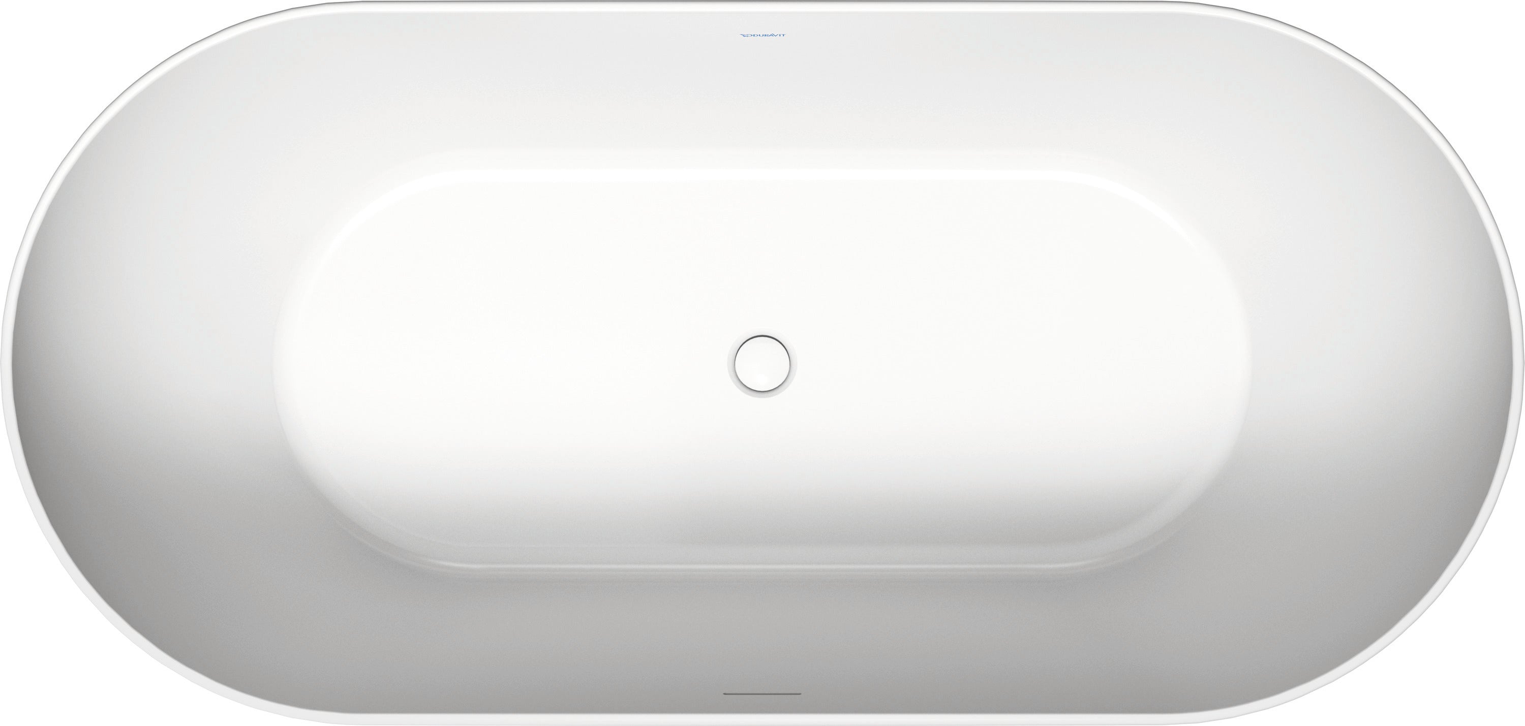 Duravit No.1 66 1/8" x 31 1/2" Oval Freestanding Bathtub in White Acrylic with Center Drain, Drain Included
