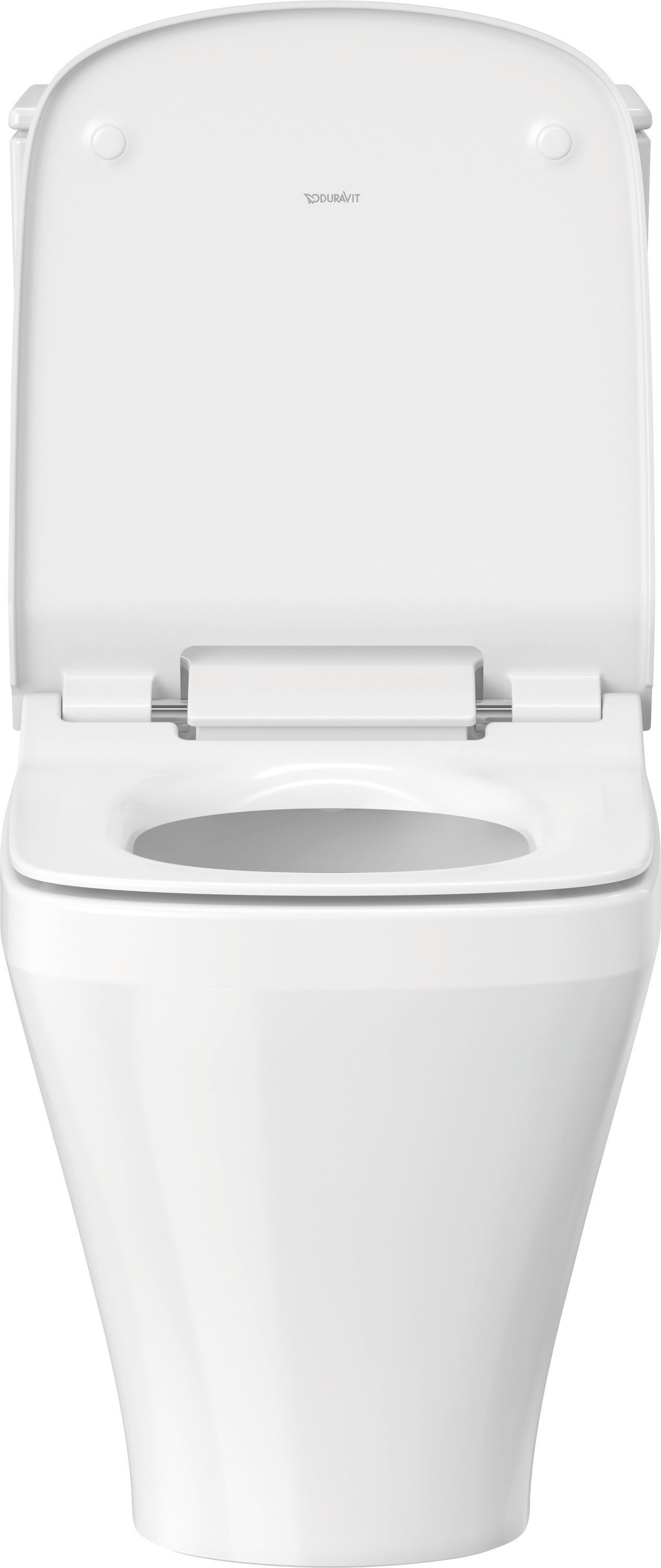 DuraStyle 1.28 GPF Single Flush Elongated Two Piece Toilet in White, Top Push Button Flush - Seat Included